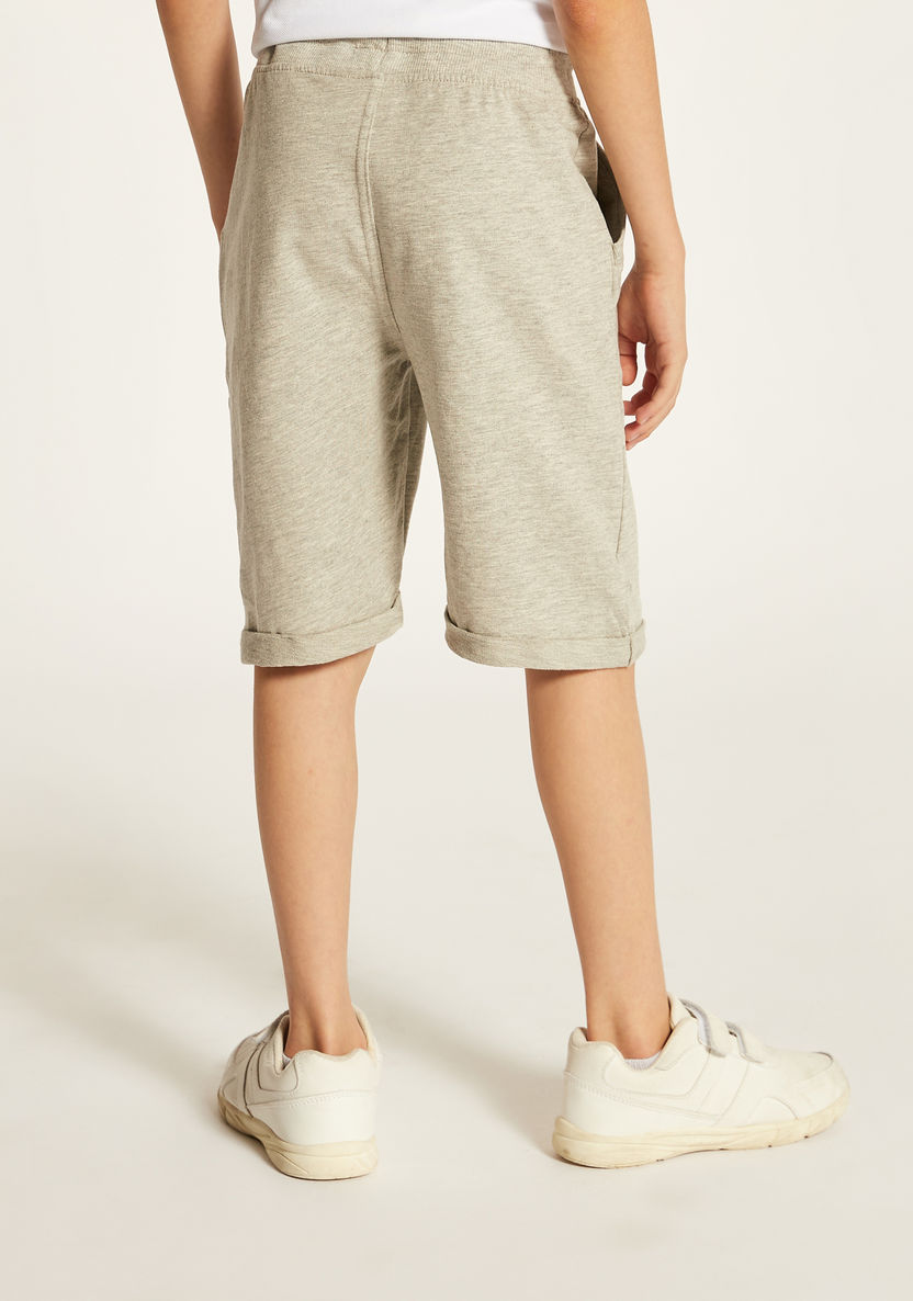 Juniors Solid Shorts with Pocket Detail and Elasticised Waistband-Shorts-image-3