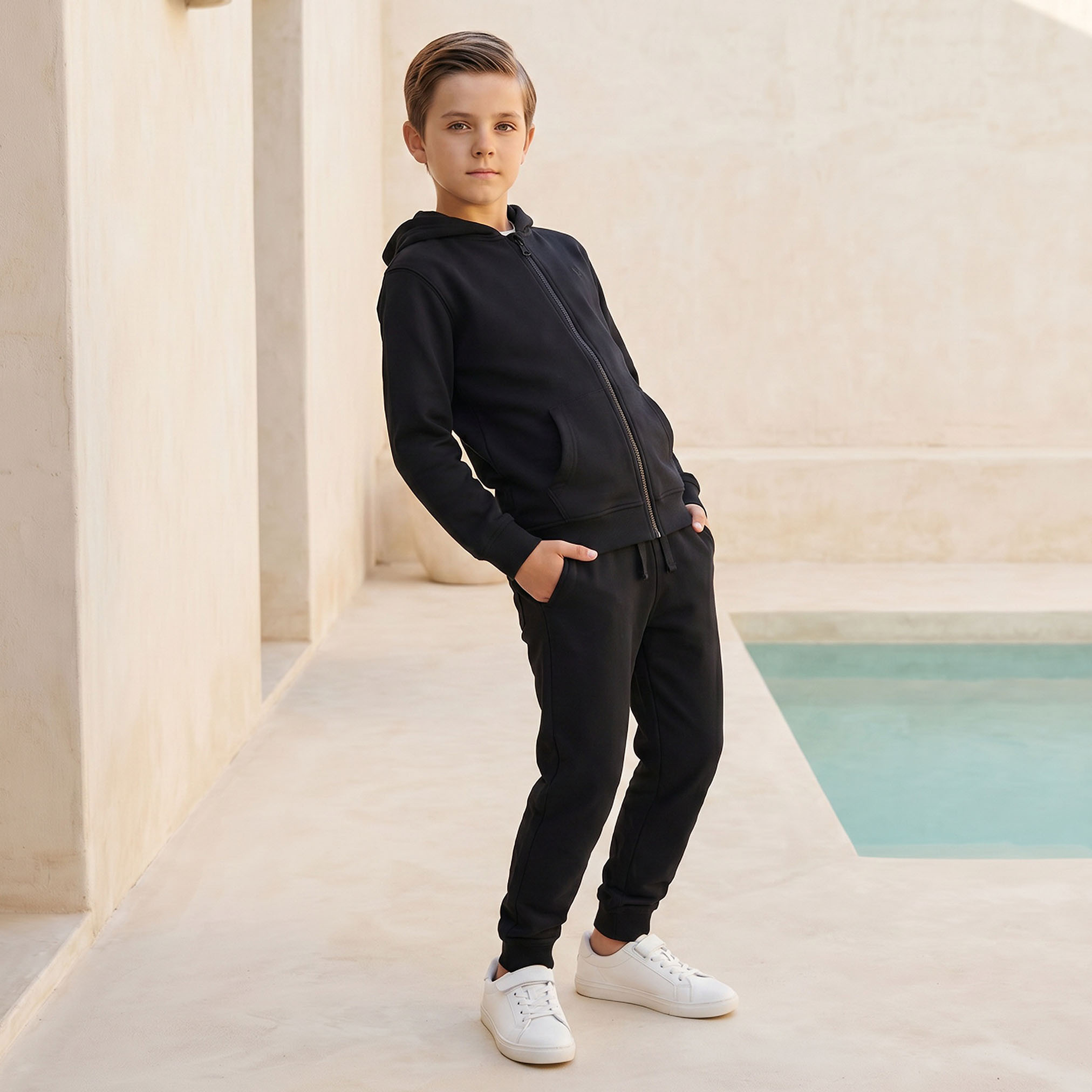 Juniors Textured Long Sleeves Jacket with Hood-boys-clothing-jacketsandcoats-image-5