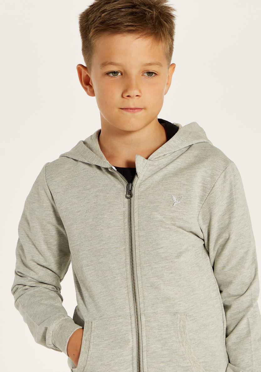 Juniors Textured Long Sleeves Jacket with Hood-Coats and Jackets-image-2