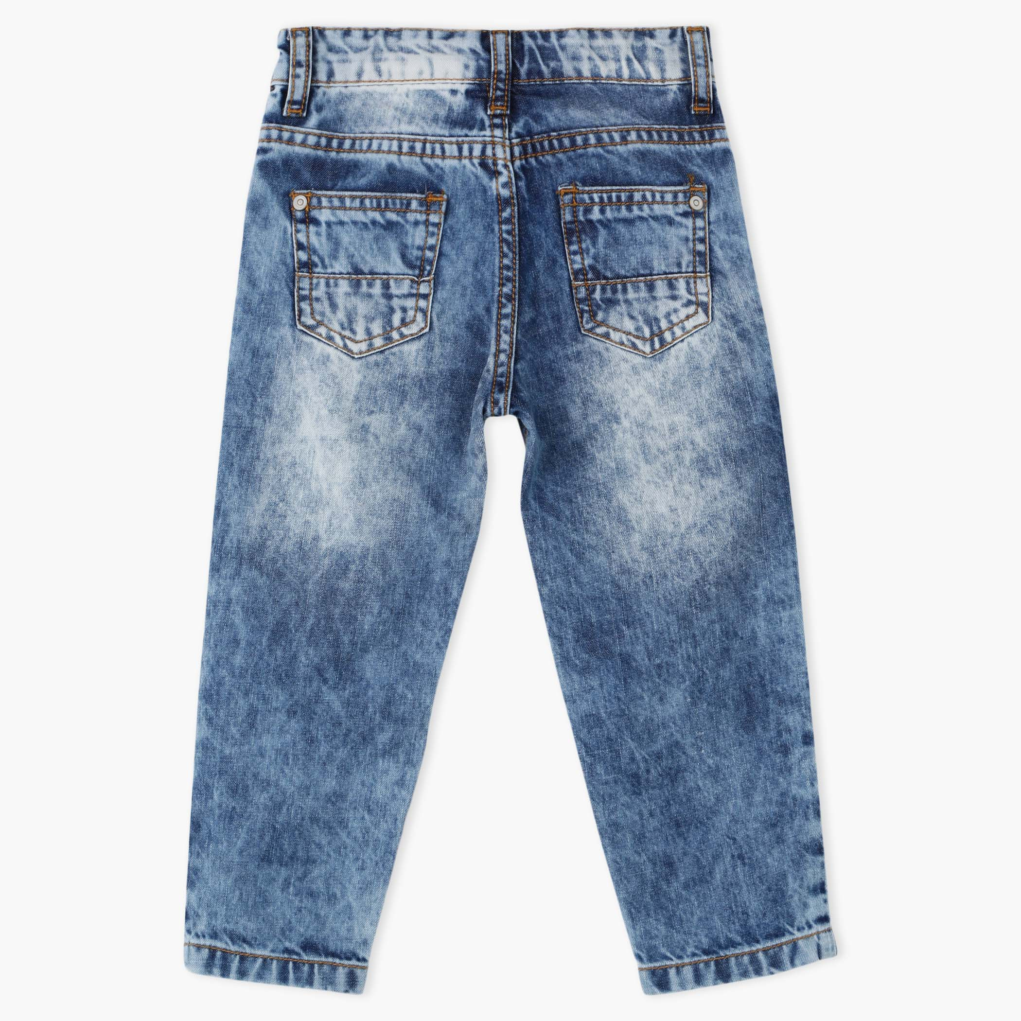 بِنطال جينز طويل بزر إغلاق وتفاصيل مزخرفة من جونيورز-baby-boys-clothing-bottoms-jeans-image-2