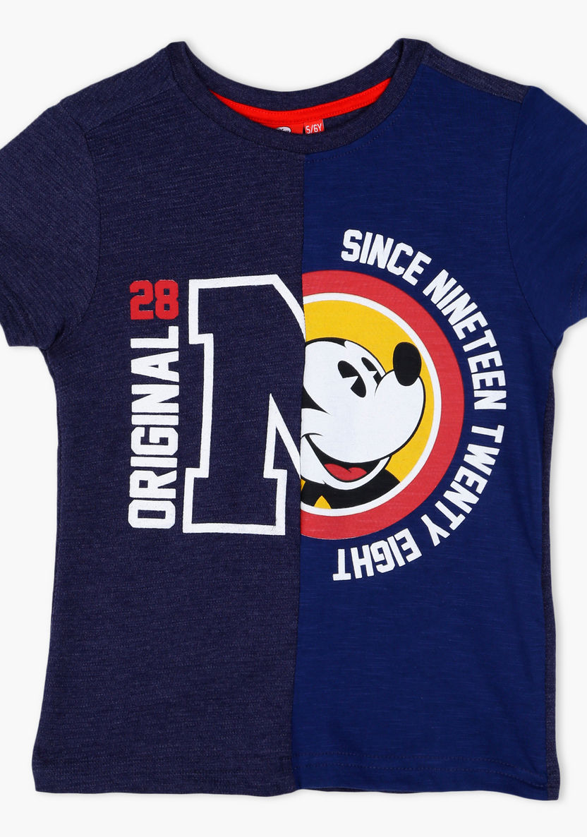 Mickey Mouse Printed Crew Neck T-shirt-T Shirts-image-0