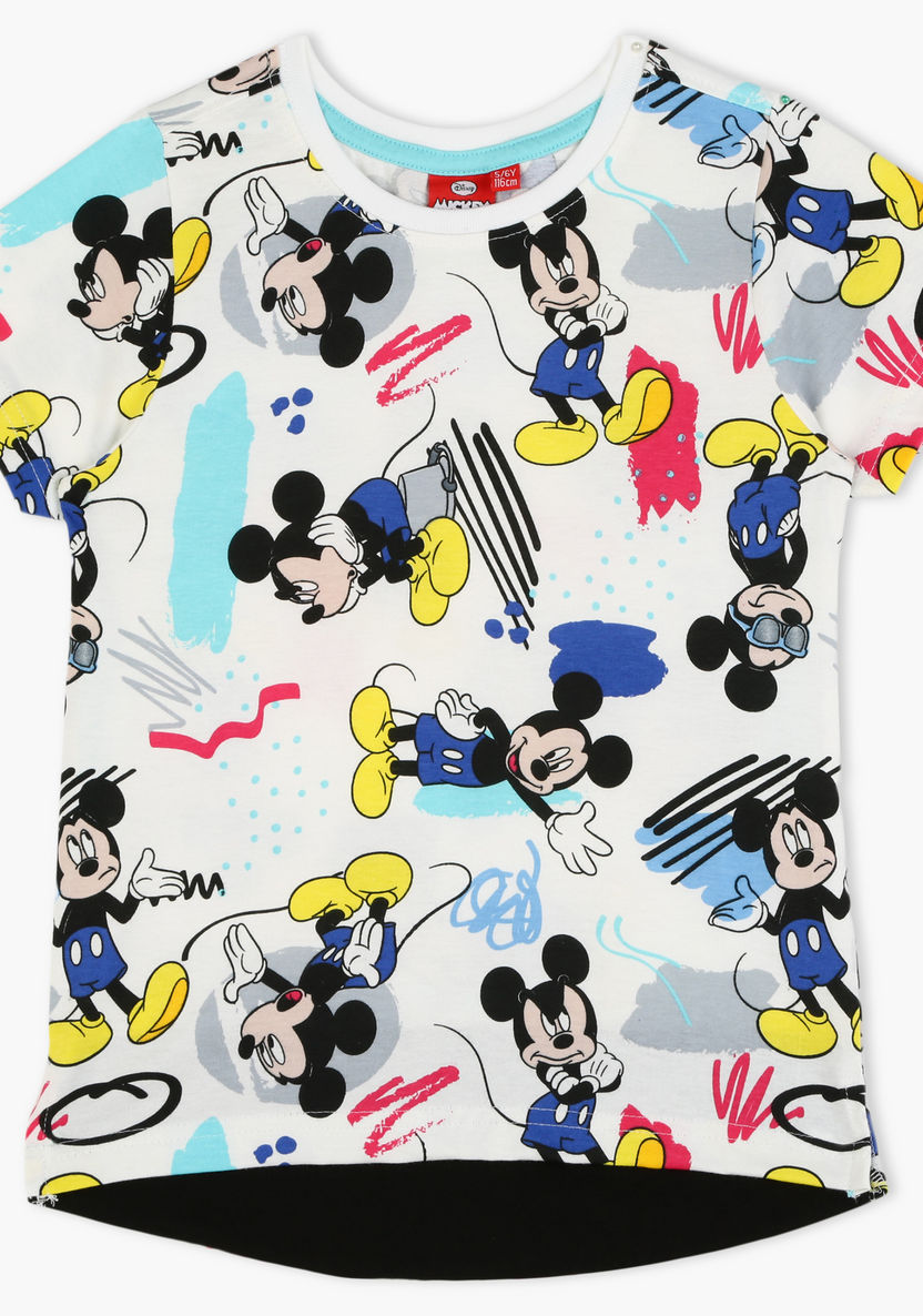 Mickey Mouse Printed Round Neck T-shirt-T Shirts-image-0