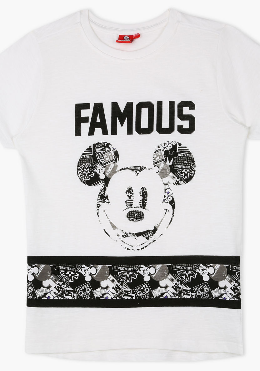Mickey Mouse Printed Round Neck T-shirt-T Shirts-image-0