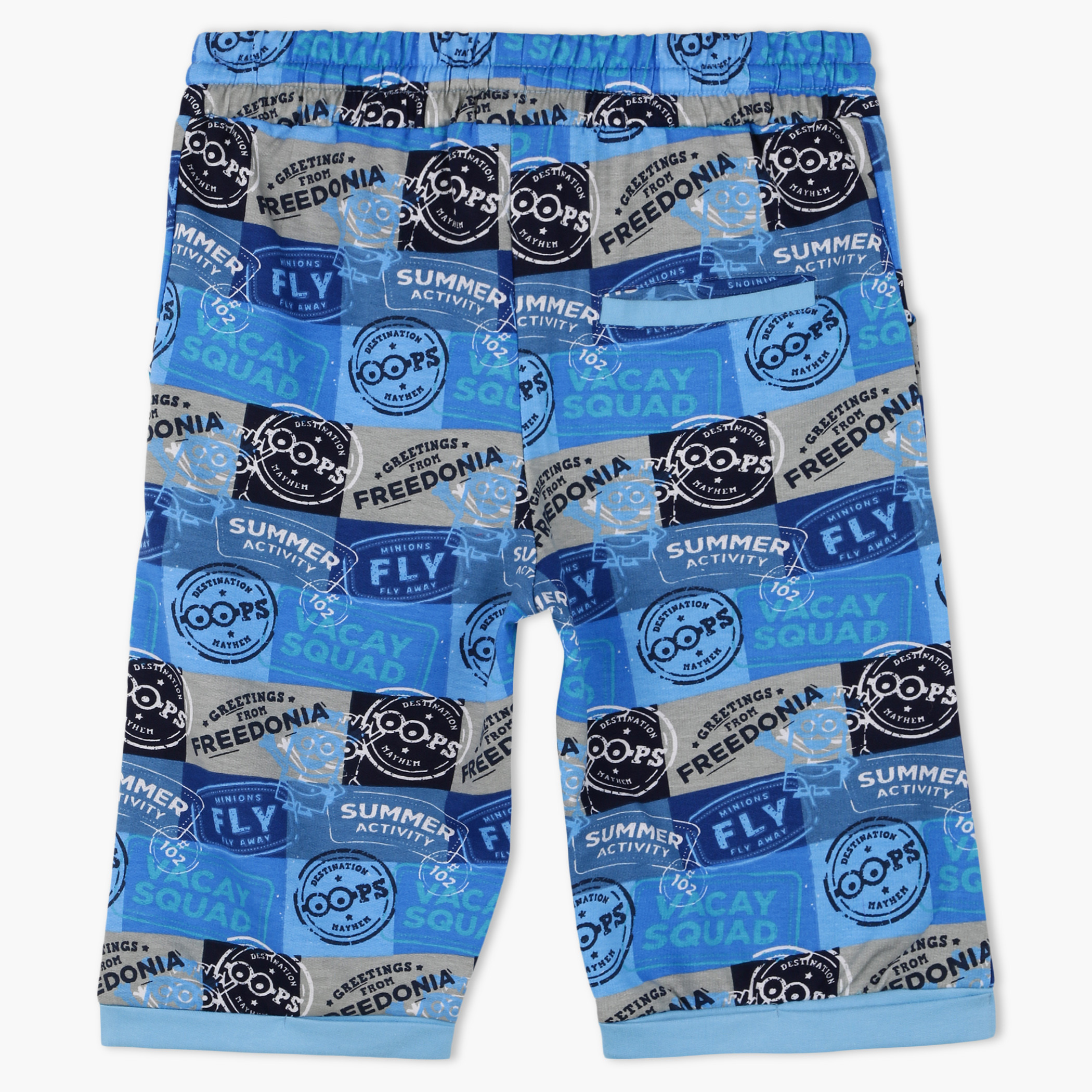 Minions Printed Shorts with Elastcised Waistband-boys-clothing-bottoms-shorts-image-2