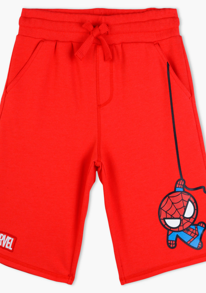 Spider-Man Printed Shorts with Pocket Detail-Shorts-image-0