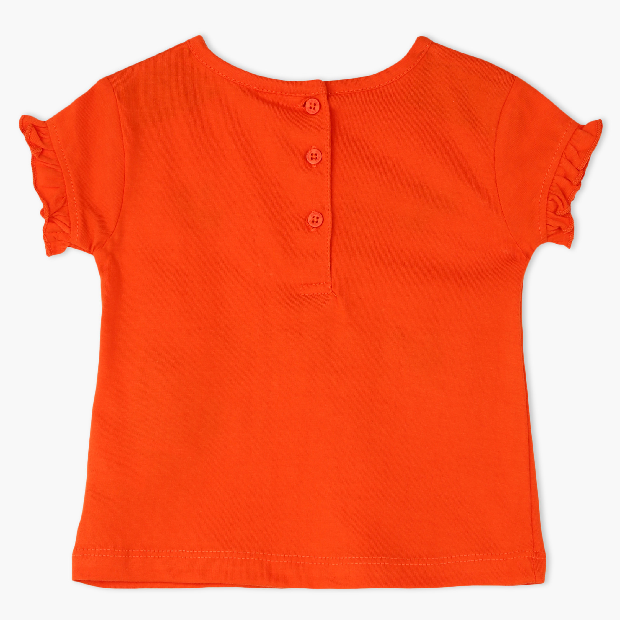 Juniors Embroidered Cap Sleeves T-Shirt.-baby-girls-clothing-tshirts-image-2