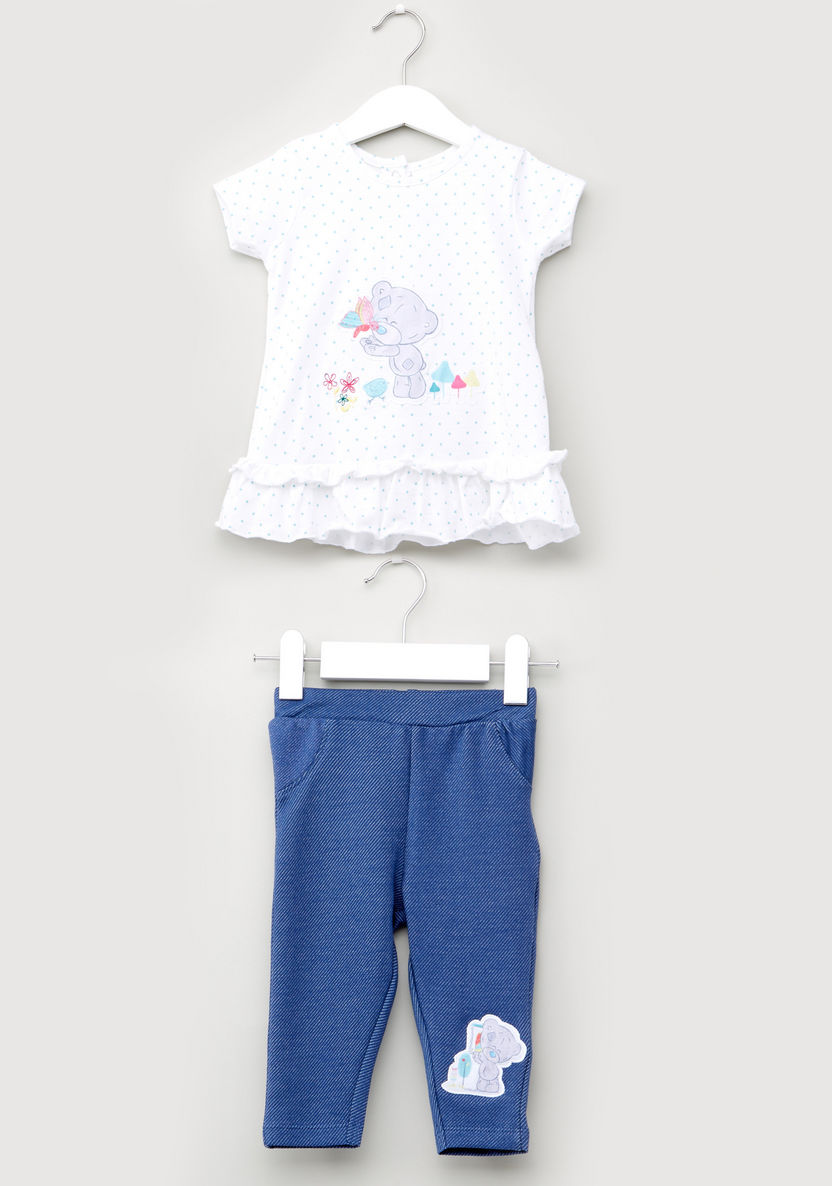 Tiny Tatty Teddy Printed Top with Jeggings-Clothes Sets-image-0
