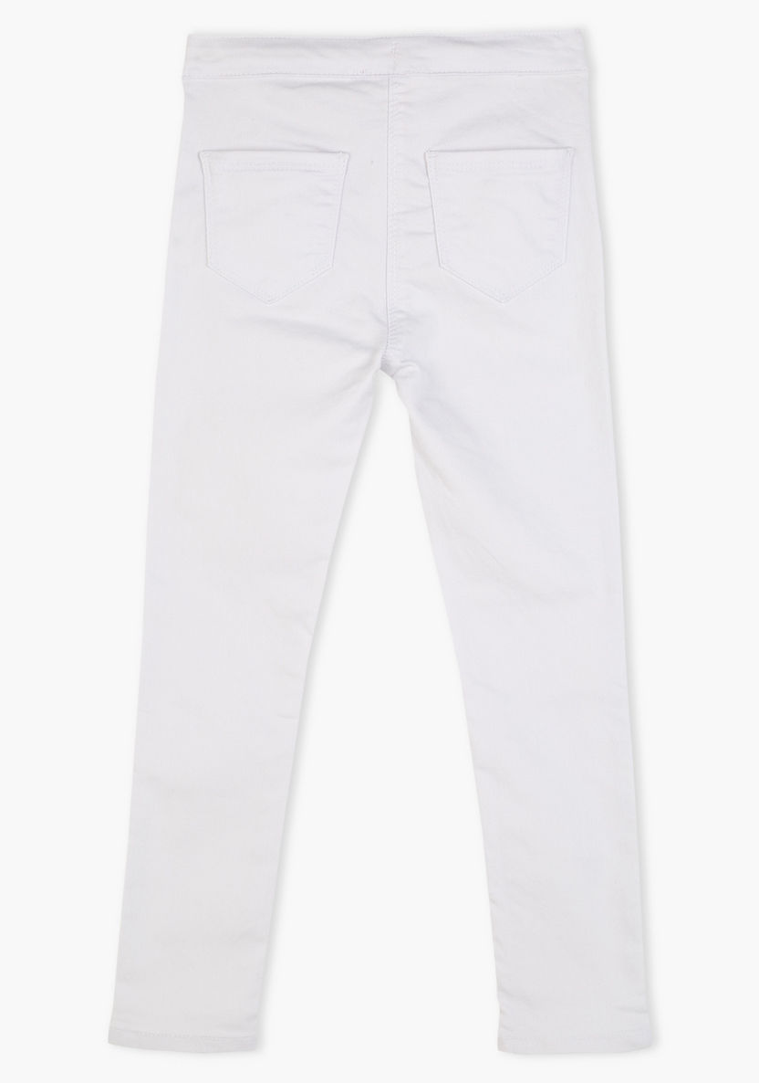 Juniors Full Length Pants with Button Closure-Pants-image-1