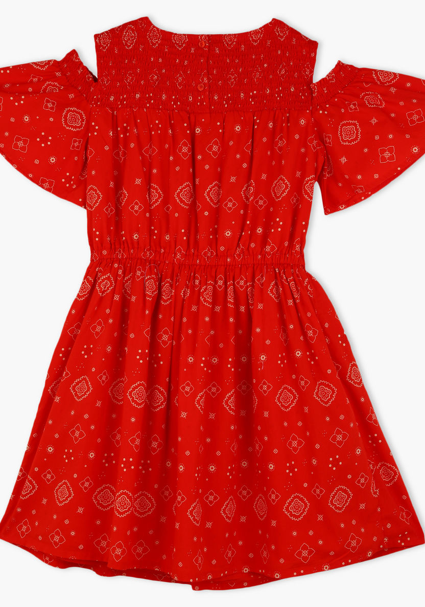 Lee Cooper Printed Cold Shoulder Dress-Dresses%2C Gowns and Frocks-image-1
