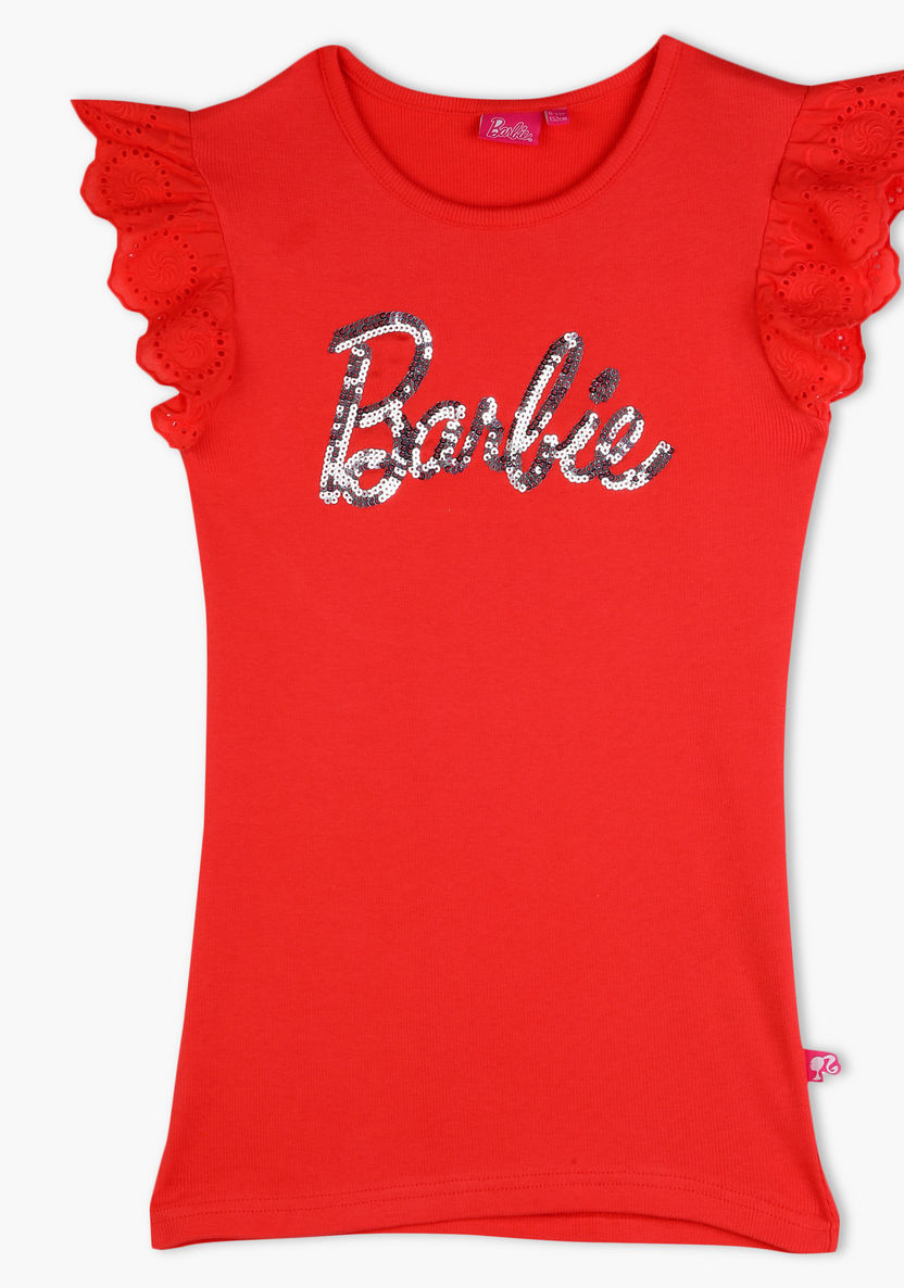 Barbie Embellished Crew Neck T-shirt-T Shirts-image-0