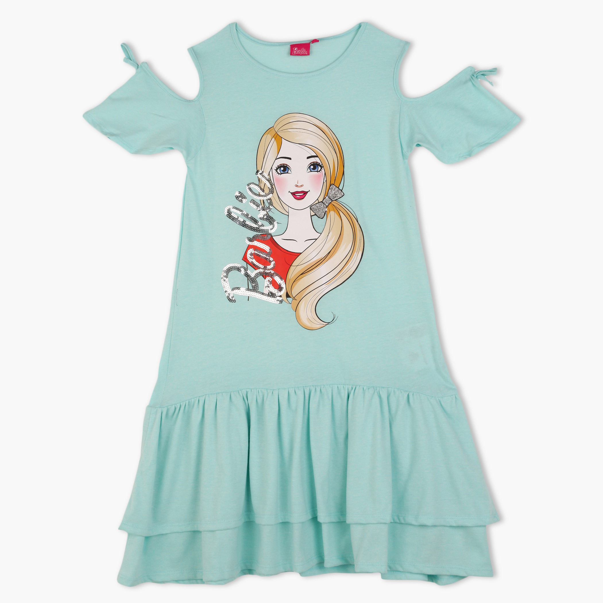 Buy Barbie Print T-shirt Dress with Round Neck Online | Mothercare Bahrain