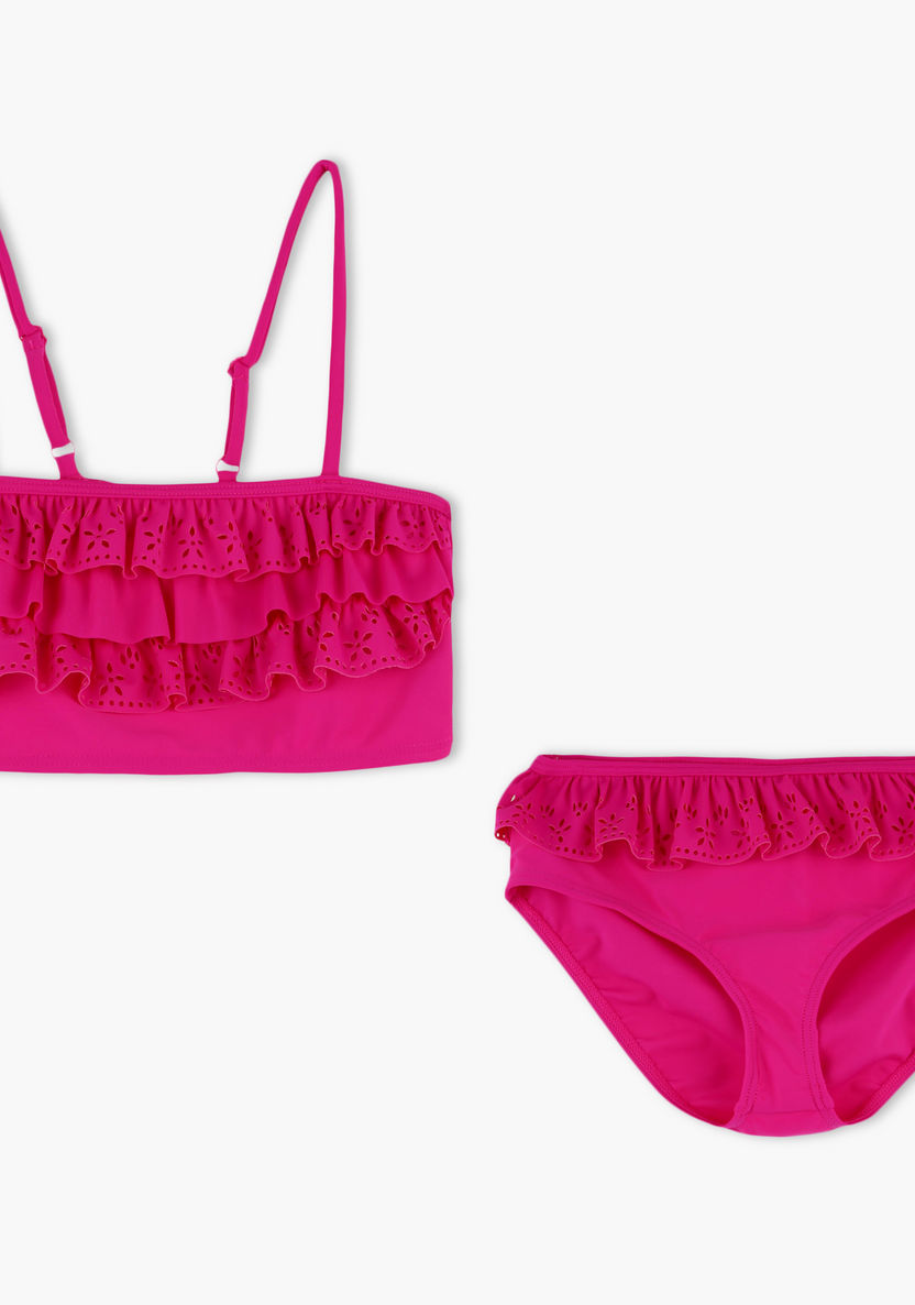 Posh Cutwork Detailing Bikini Set-Swimwear-image-0
