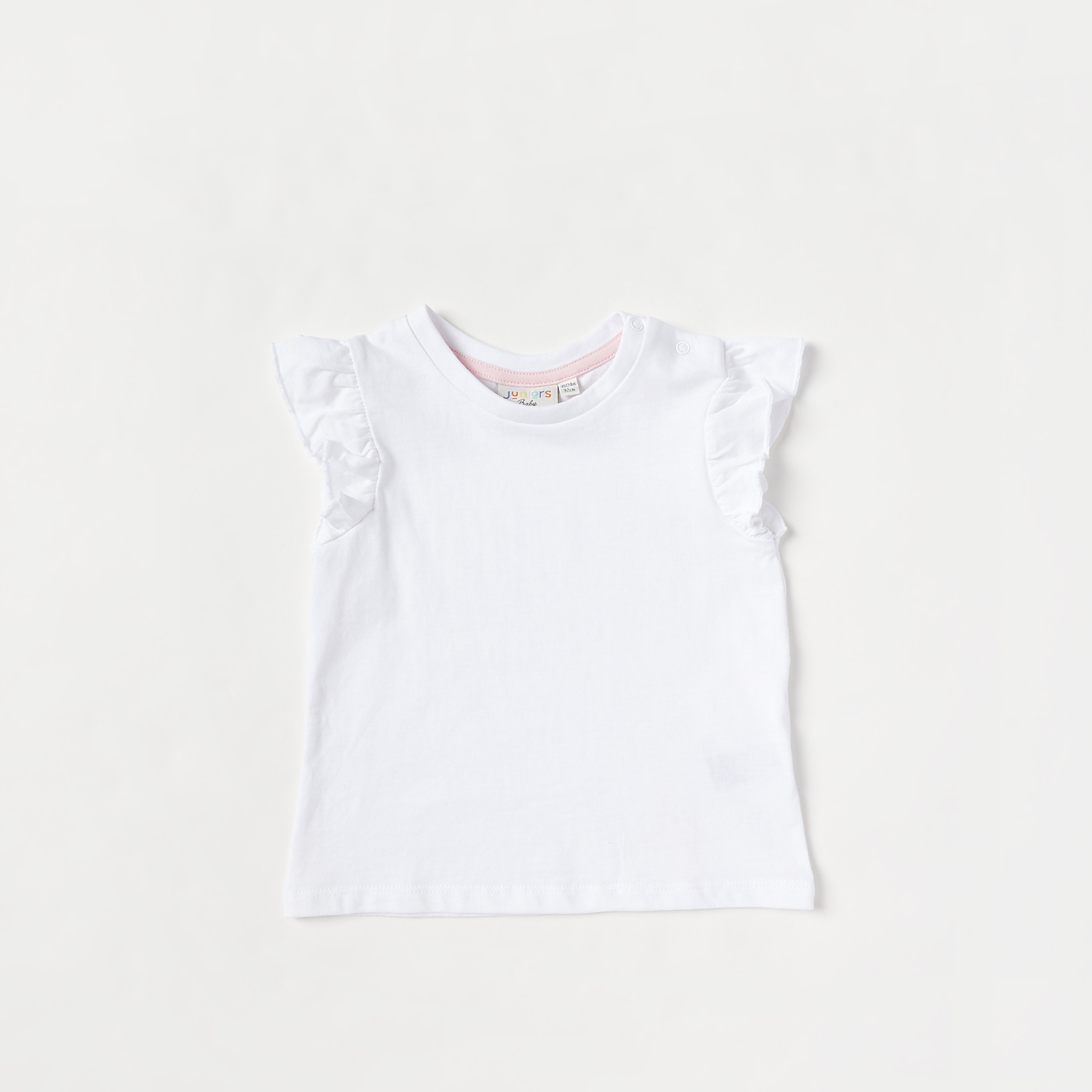 Juniors Solid Crew Neck T-shirt with Cap Sleeves - Set of 2-baby-girls-clothing-tshirts-image-3