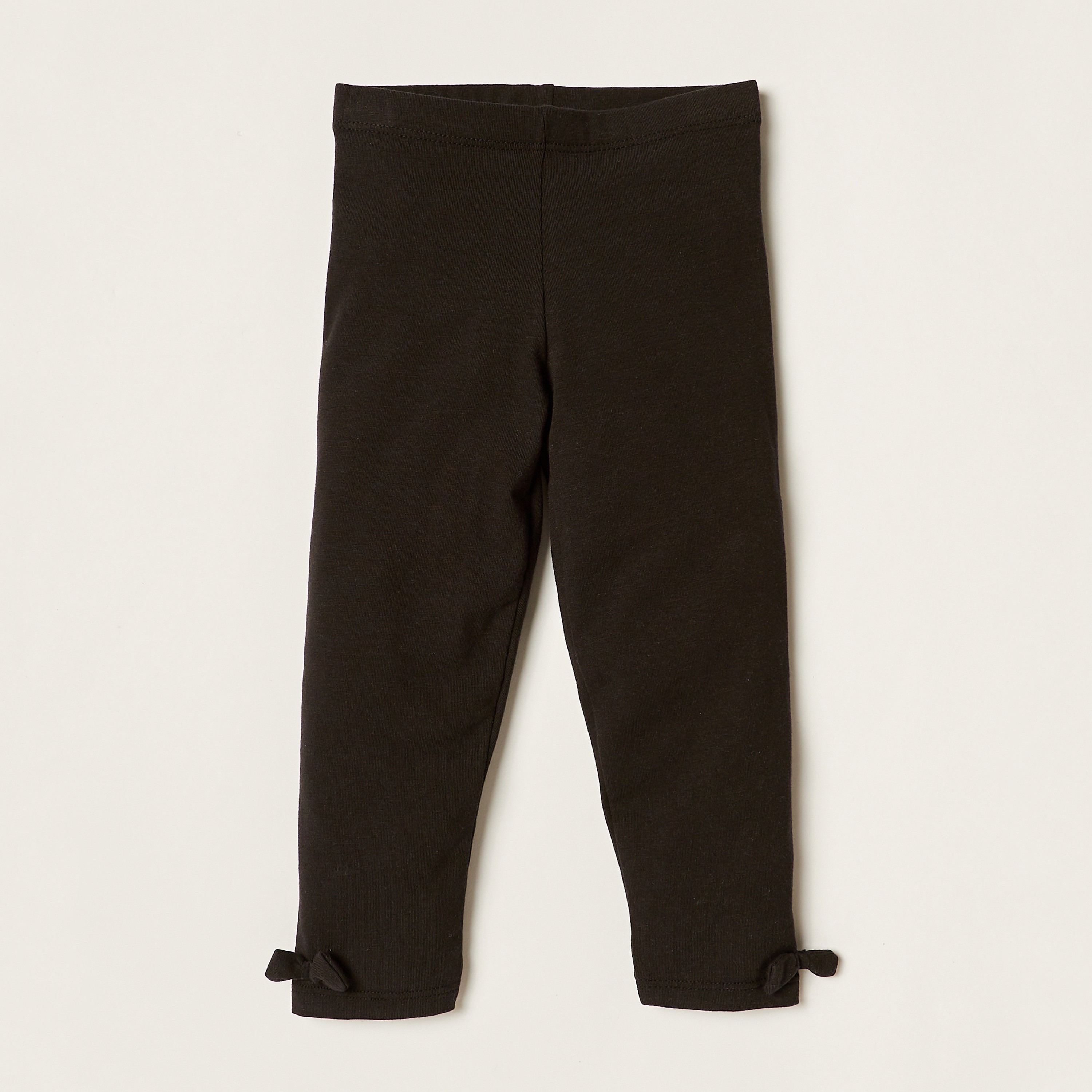Juniors Solid Leggings with Bow Detail - Set of 2-baby-girls-clothing-bottoms-leggings-image-3