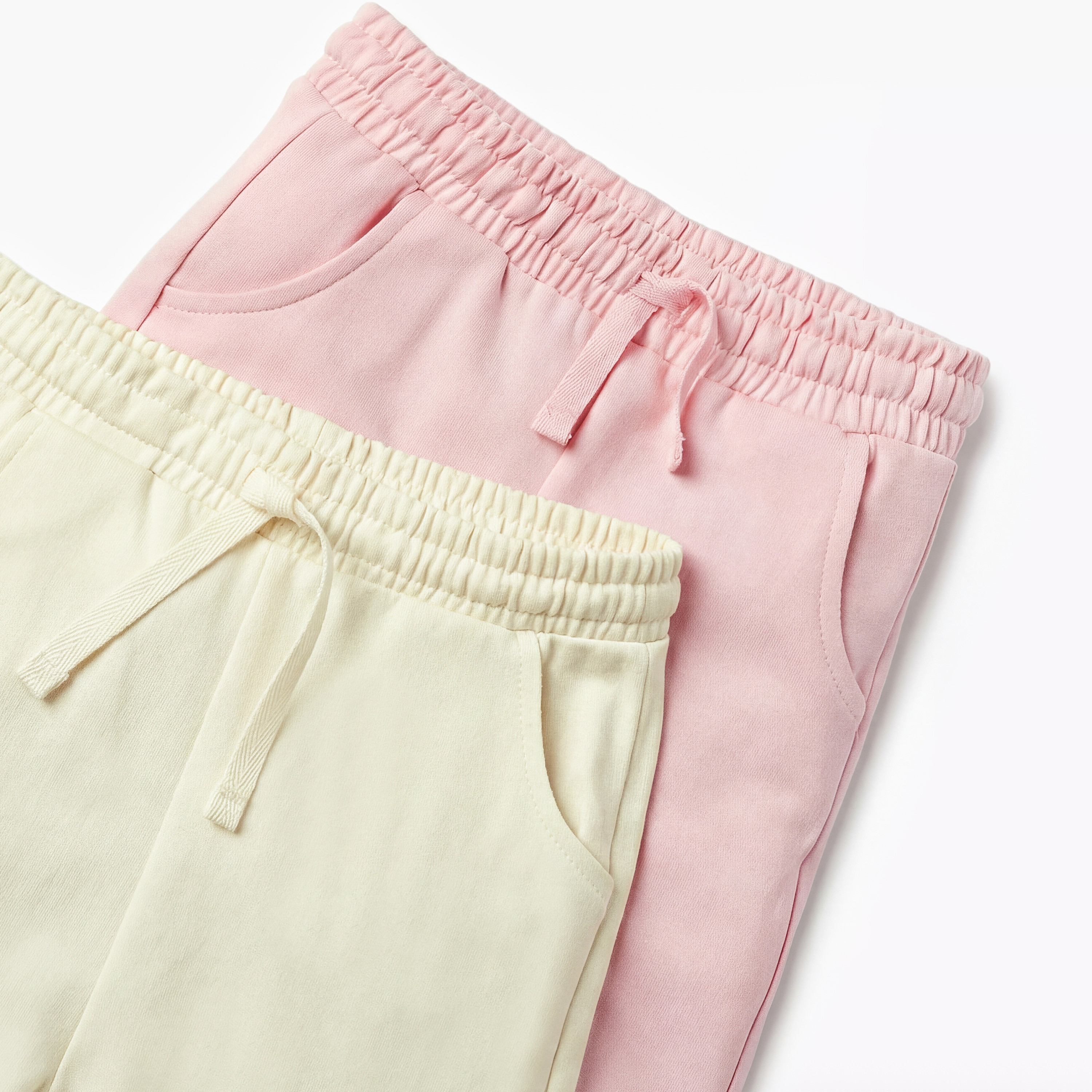 بنطلونات رياضية سادة برباط إغلاق من جونيورز - طقم من قطعتين-baby-girls-clothing-multipacks-image-2