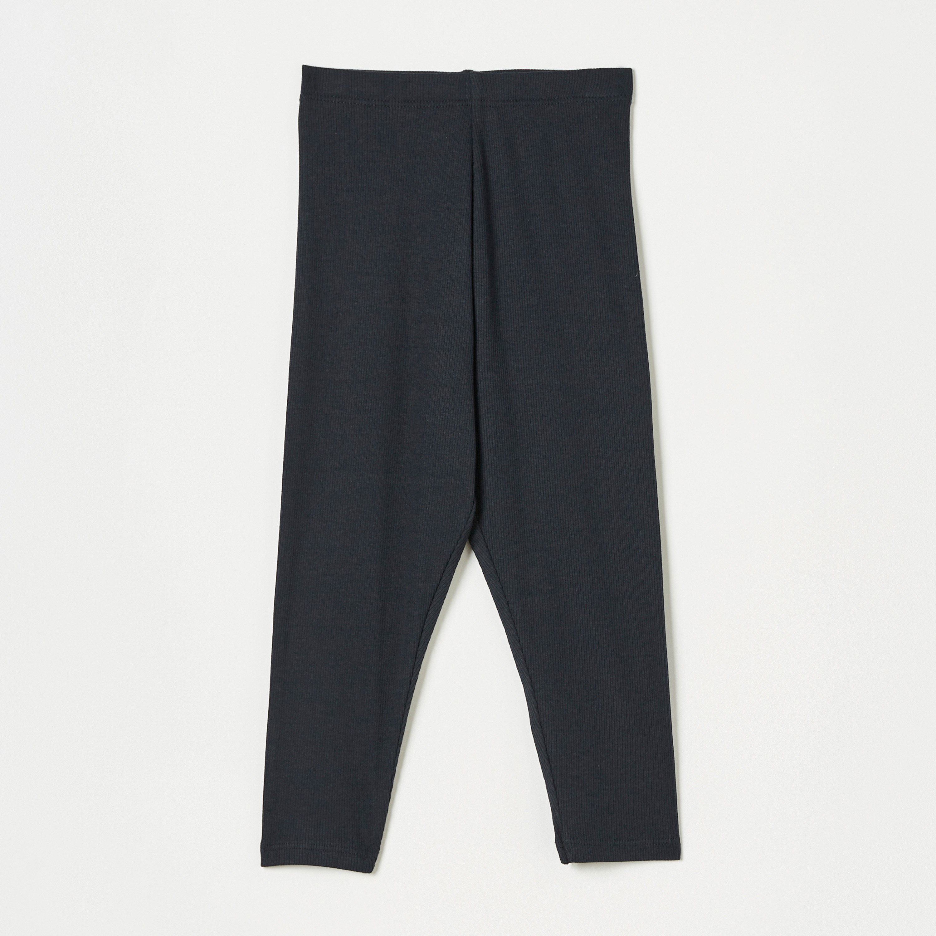 Juniors Solid Leggings with Elasticated Waistband-baby-girls-clothing-bottoms-leggings-image-1