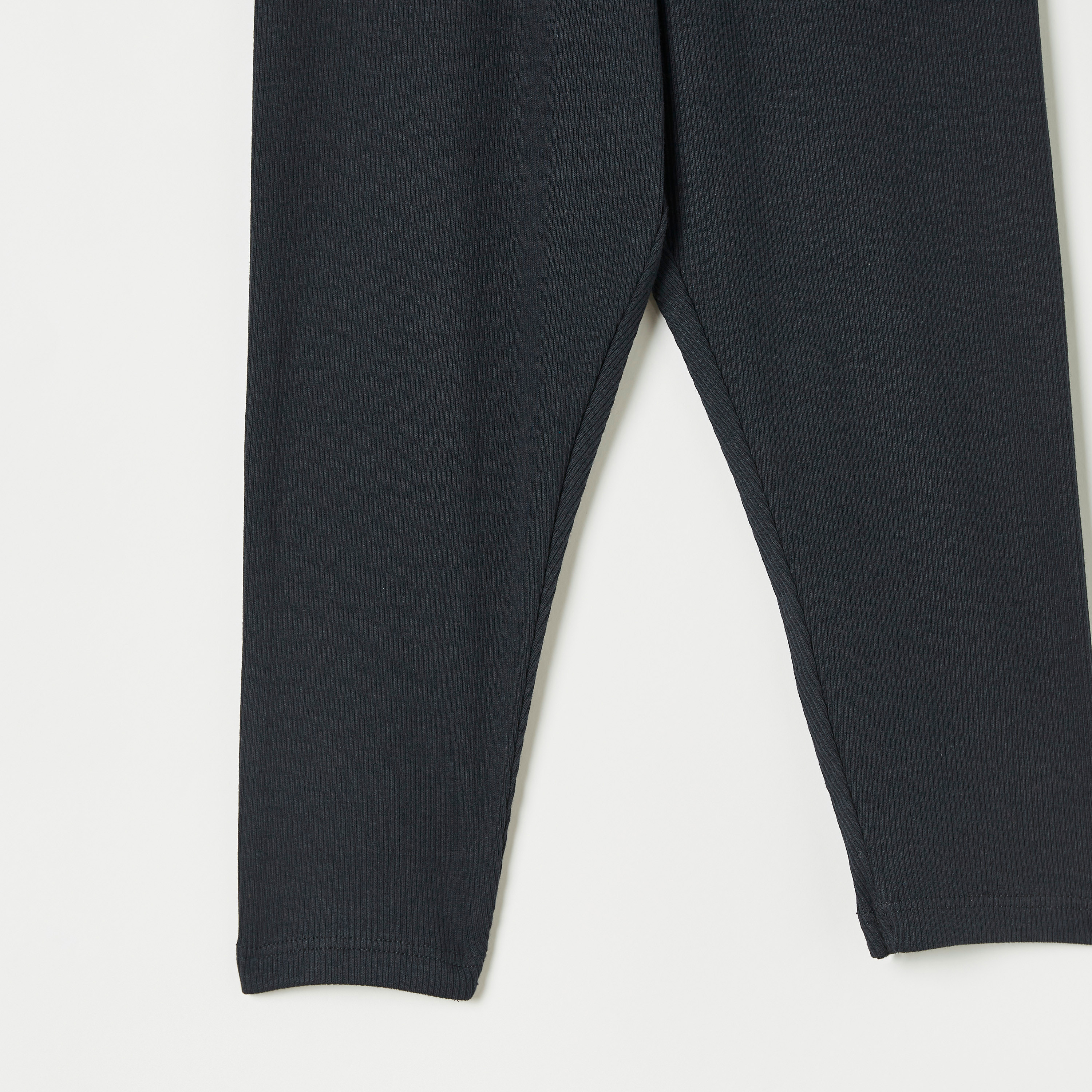 Juniors Solid Leggings with Elasticated Waistband-baby-girls-clothing-bottoms-leggings-image-3