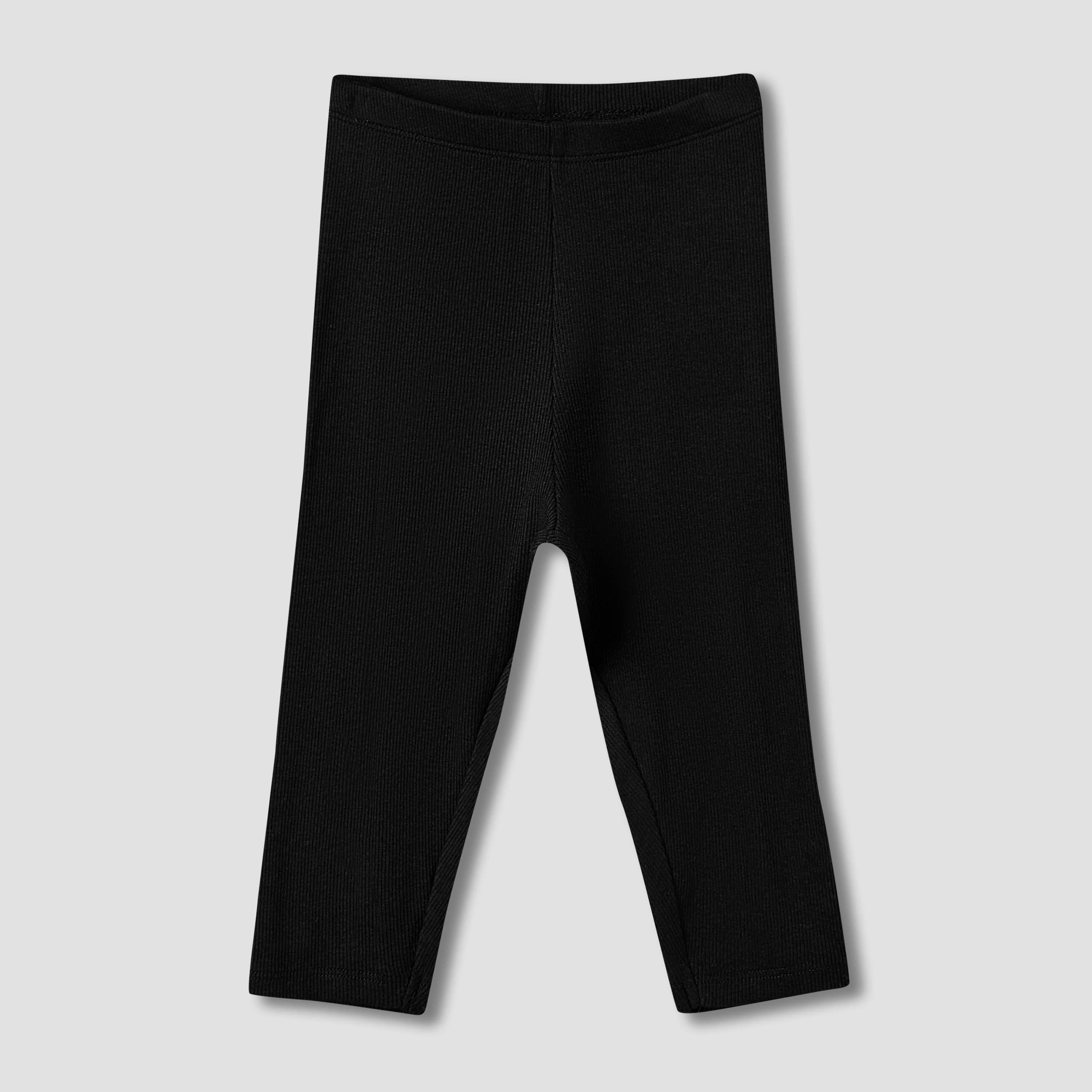 Juniors Solid Leggings with Elasticated Waist - Set of 2-baby-girls-clothing-bottoms-leggings-image-3