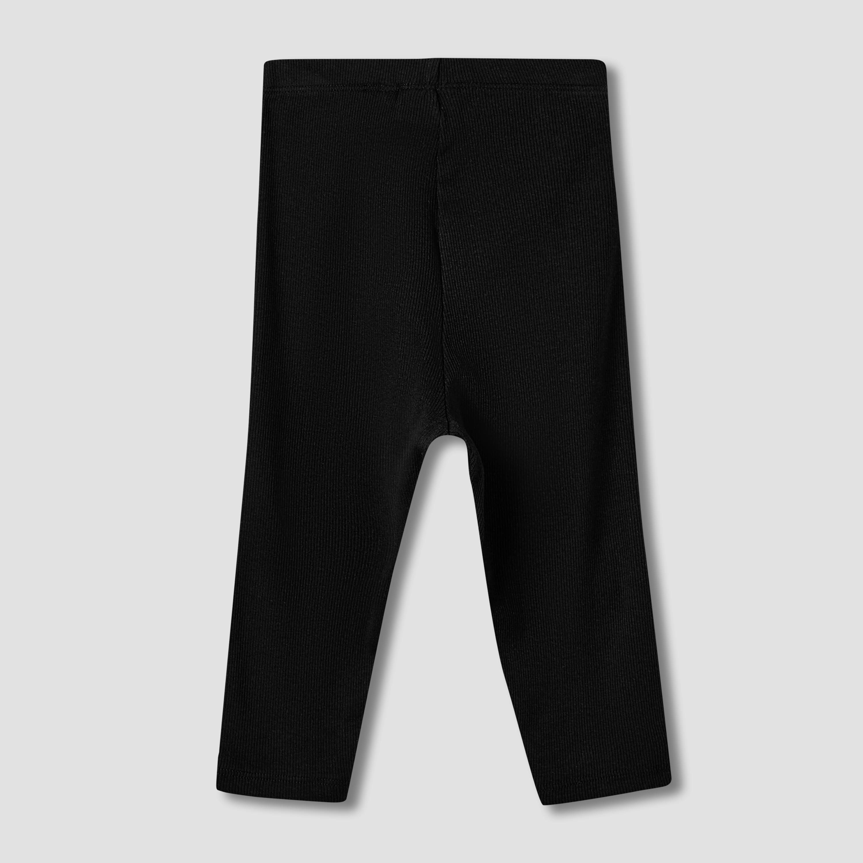 Juniors Solid Leggings with Elasticated Waist - Set of 2-baby-girls-clothing-bottoms-leggings-image-5