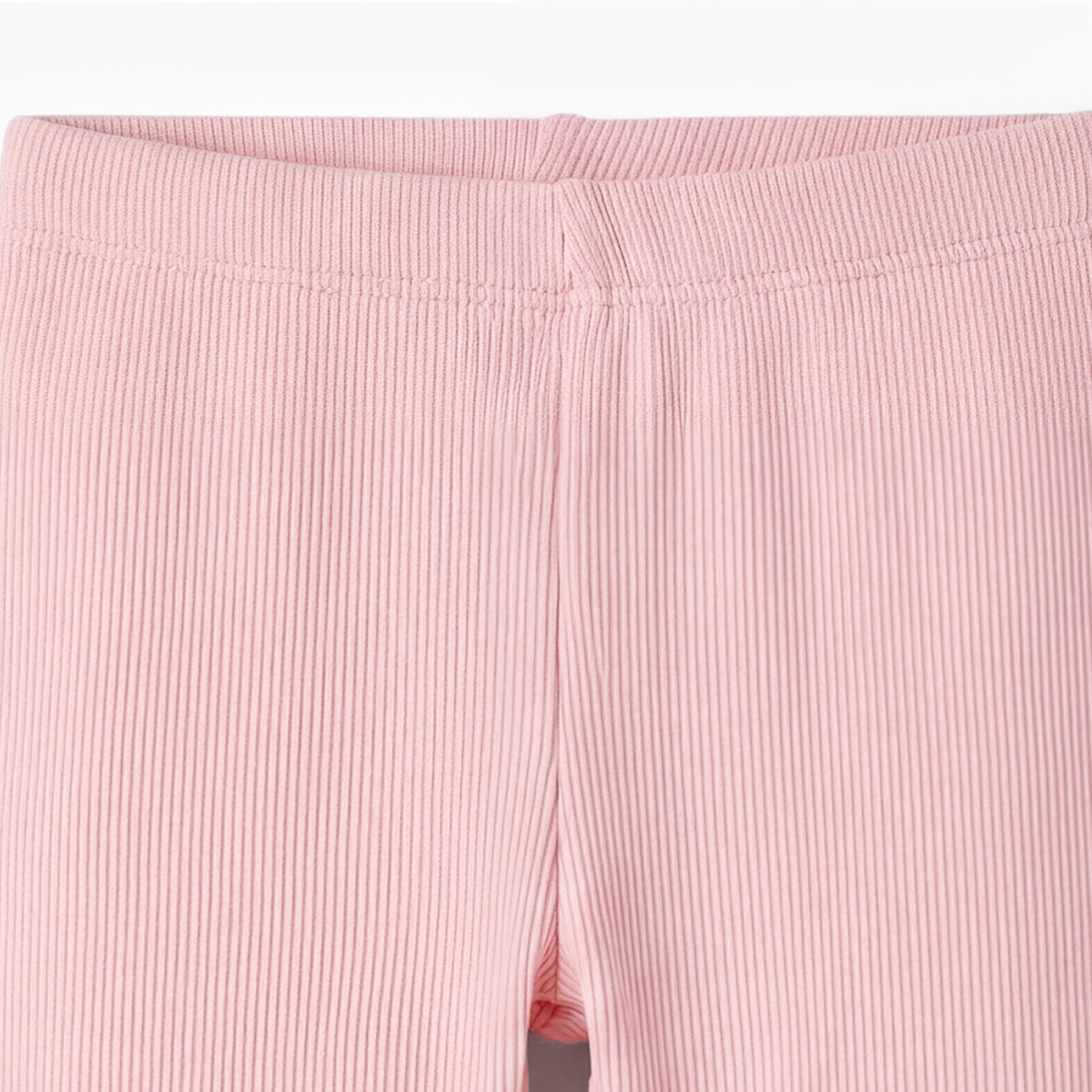 Juniors Solid Leggings with Elasticated Waist - Set of 2-baby-girls-clothing-bottoms-leggings-image-5