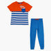 Striped T-shirt and Jog Pants Set-Nightwear-thumbnail-0