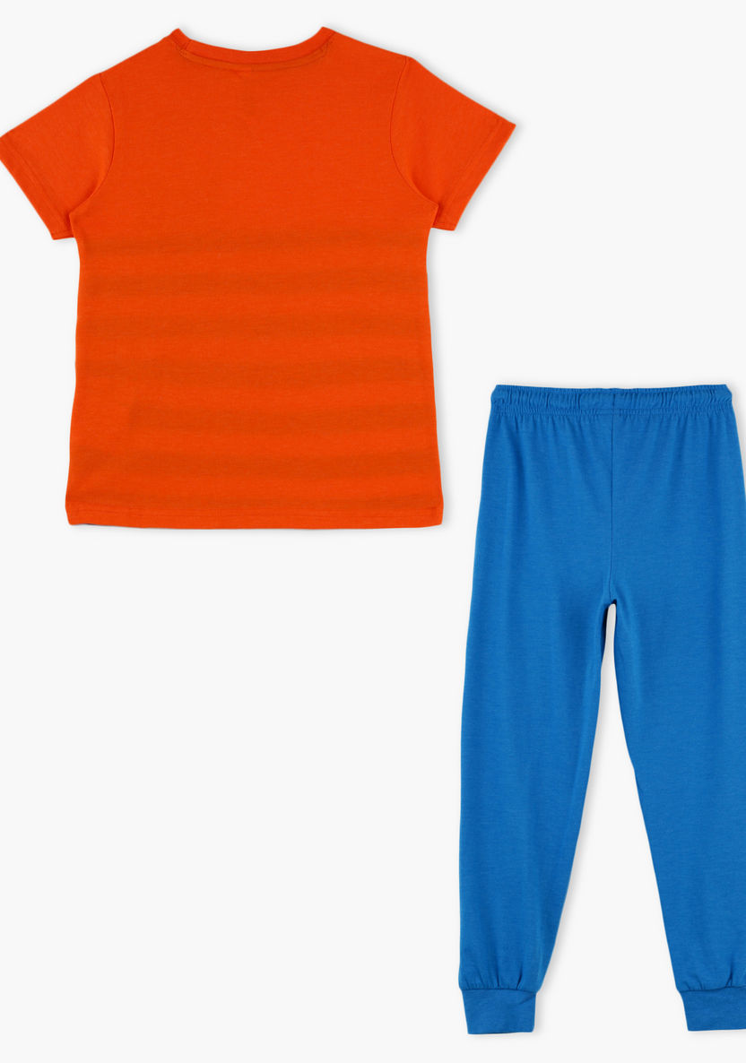 Striped T-shirt and Jog Pants Set-Nightwear-image-1