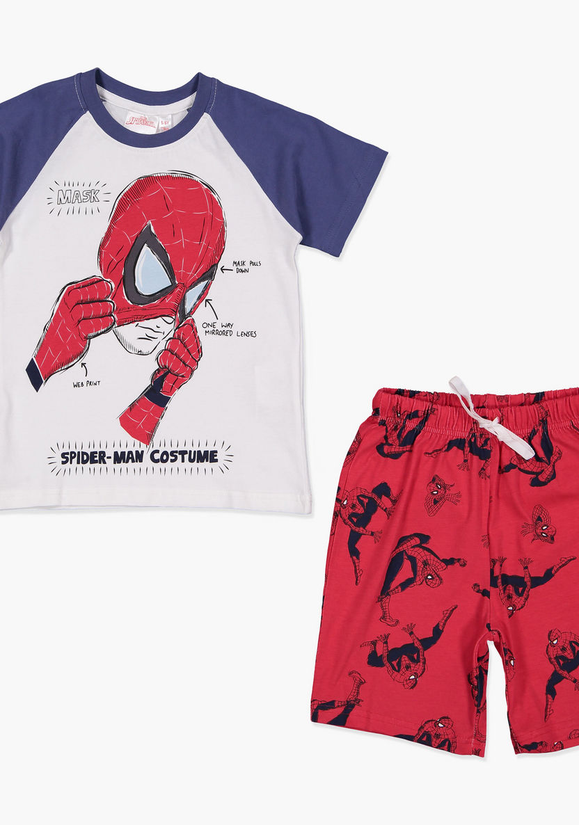 Spider-Man Printed T-shirt and Short Set-Clothes Sets-image-0