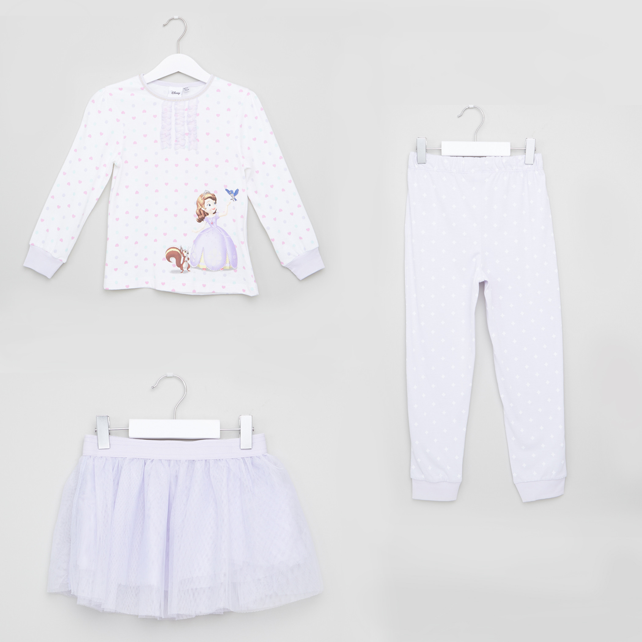 طقم ملابس 3 قطع بطبعات صوفيا ذا فيرست-girls-clothing-nightwear-image-1