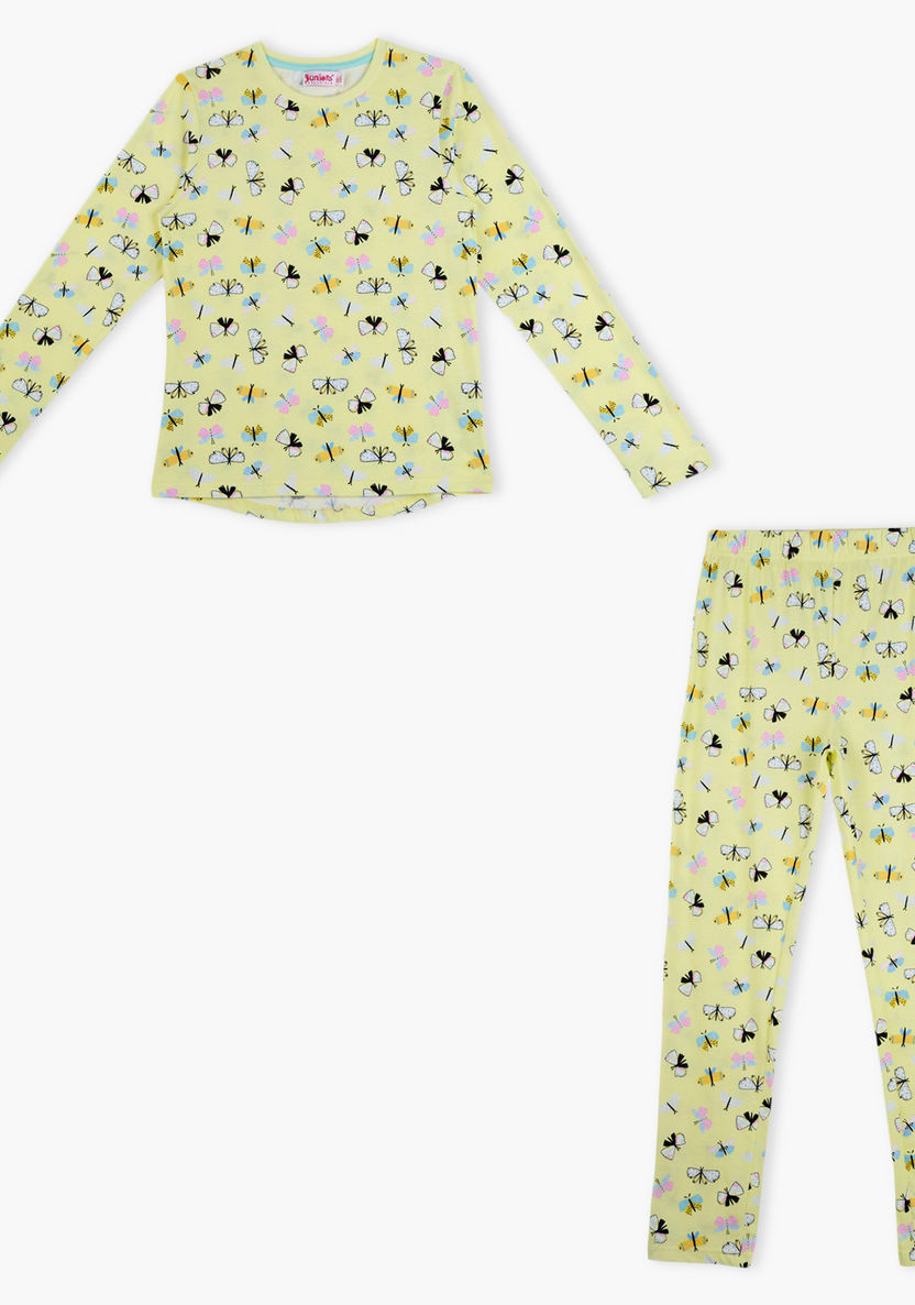 Juniors Printed T-shirt and Pyjama - Set of 2-Nightwear-image-0