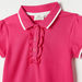 Juniors Ruffle Detail Polo T-shirt with Short Sleeves-T Shirts-thumbnail-1