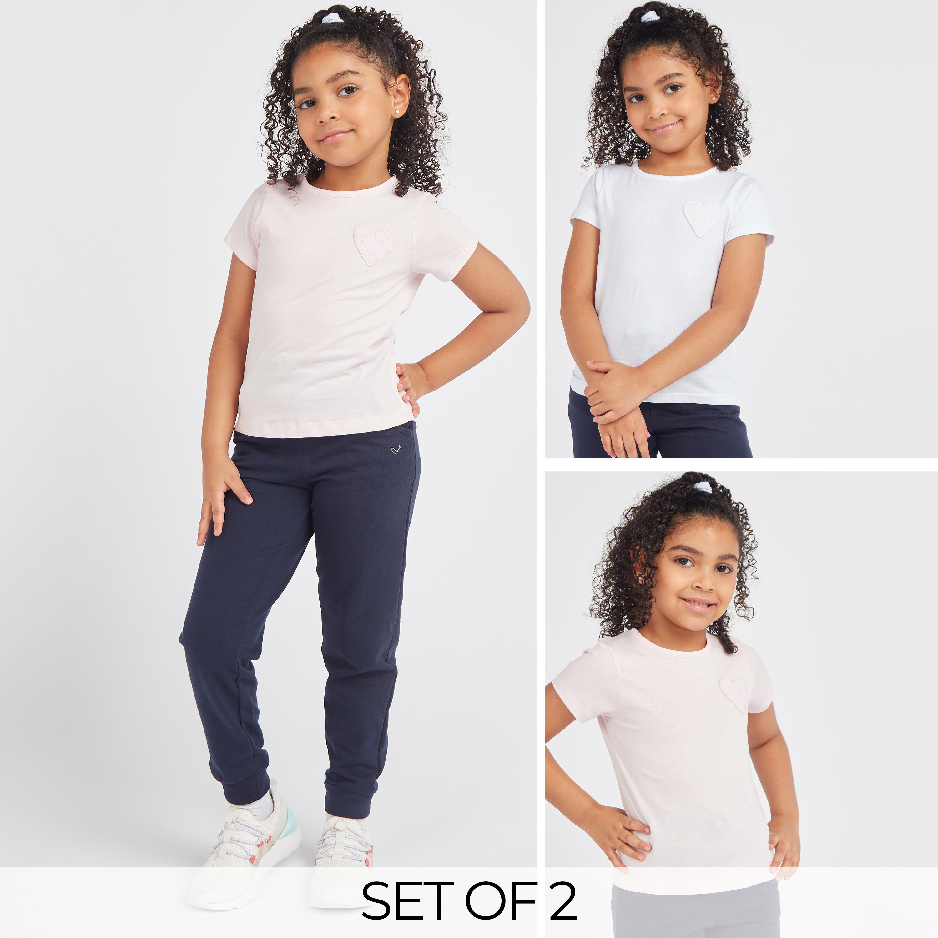 Juniors Solid Round Neck Top - Set of 2-girls-clothing-multipacks-image-1
