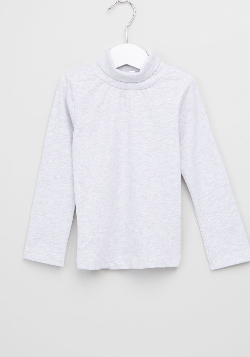 Juniors Turtle Neck Long Sleeves T-shirt - Set of 2-T Shirts-image-2