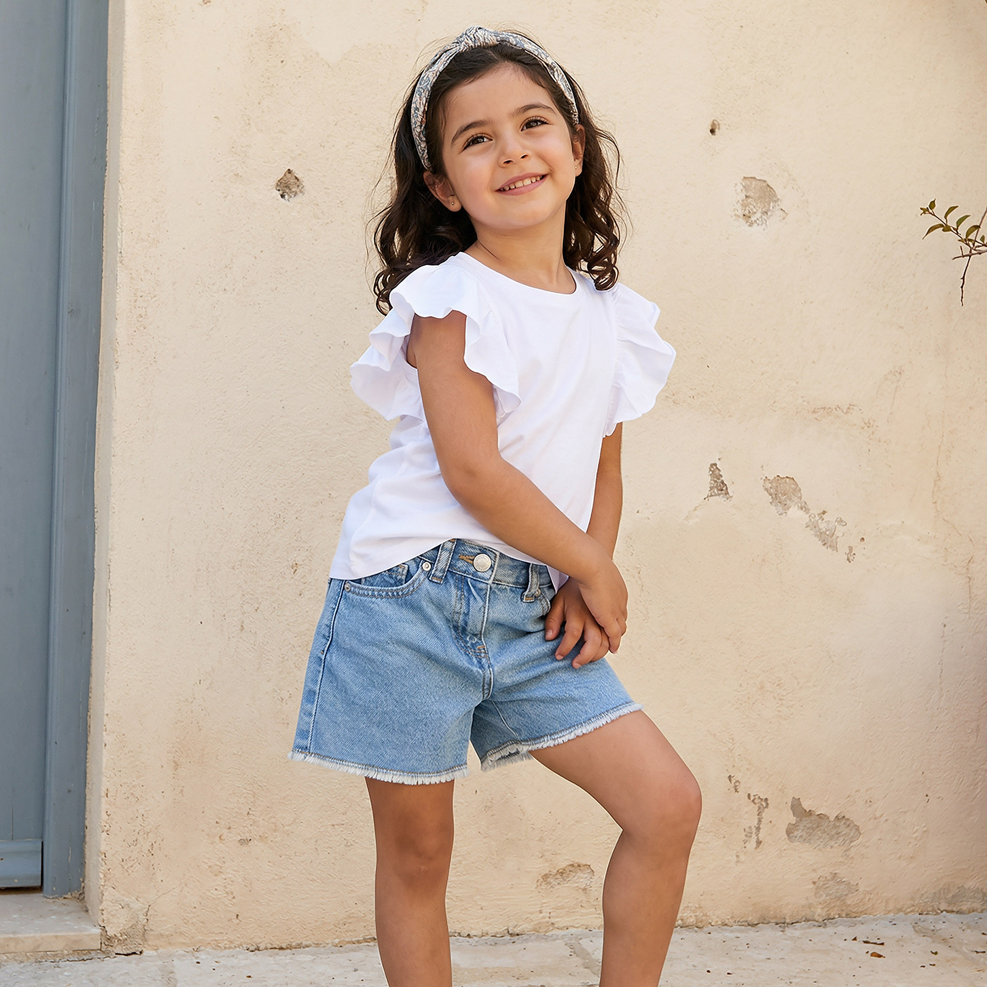 Juniors Solid Top with Ruffle Sleeves - Set of 2-girls-clothing-tshirts-image-2