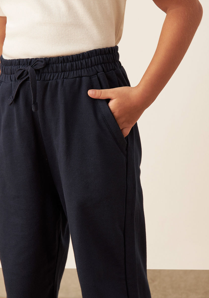 Juniors Solid Pants with Drawstring Closure and Pockets-Pants-image-2
