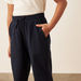 Juniors Solid Pants with Drawstring Closure and Pockets-Pants-thumbnailMobile-2