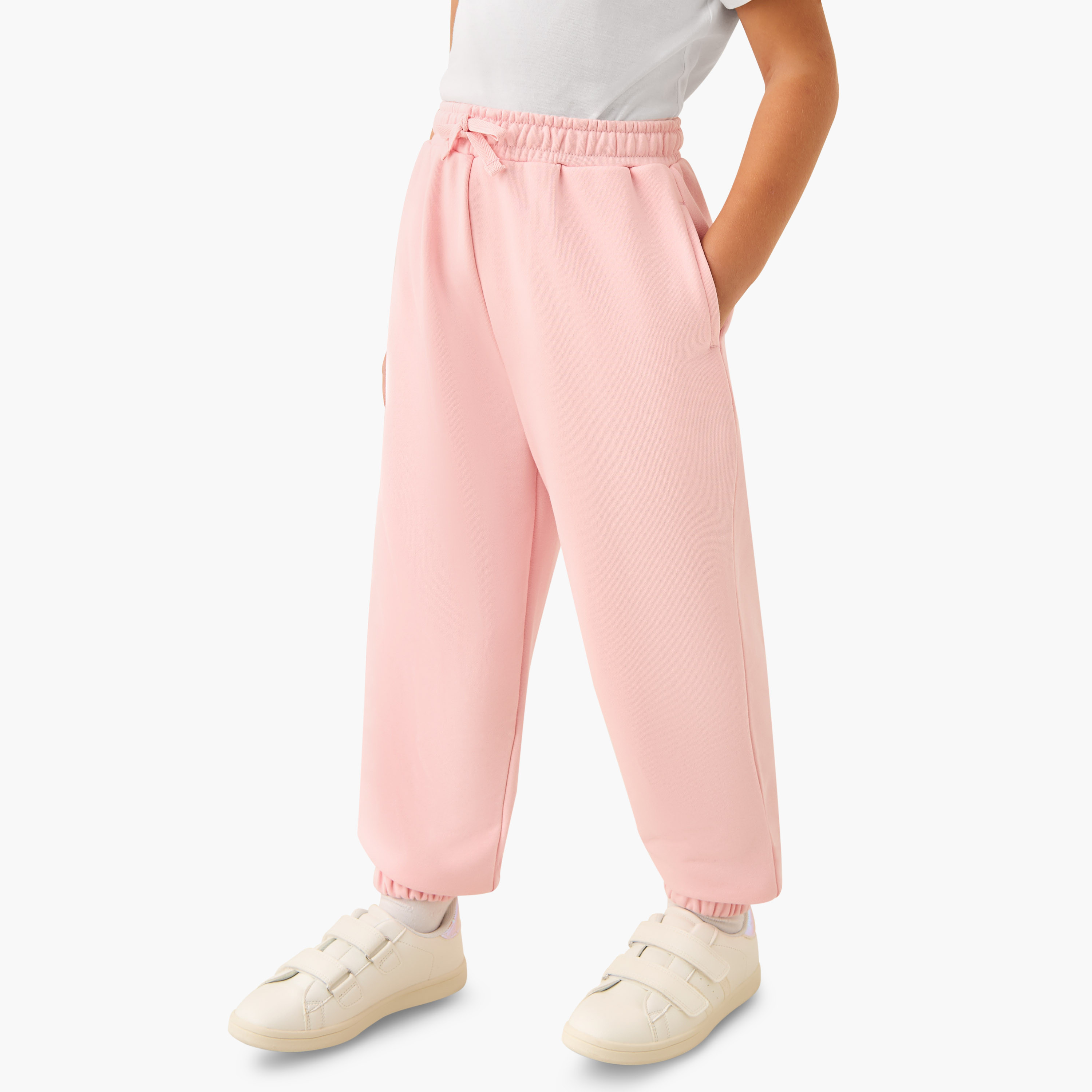 Juniors Solid Joggers with Drawstring Closure and Pockets-girls-clothing-bottoms-joggersandtrackpants-image-1