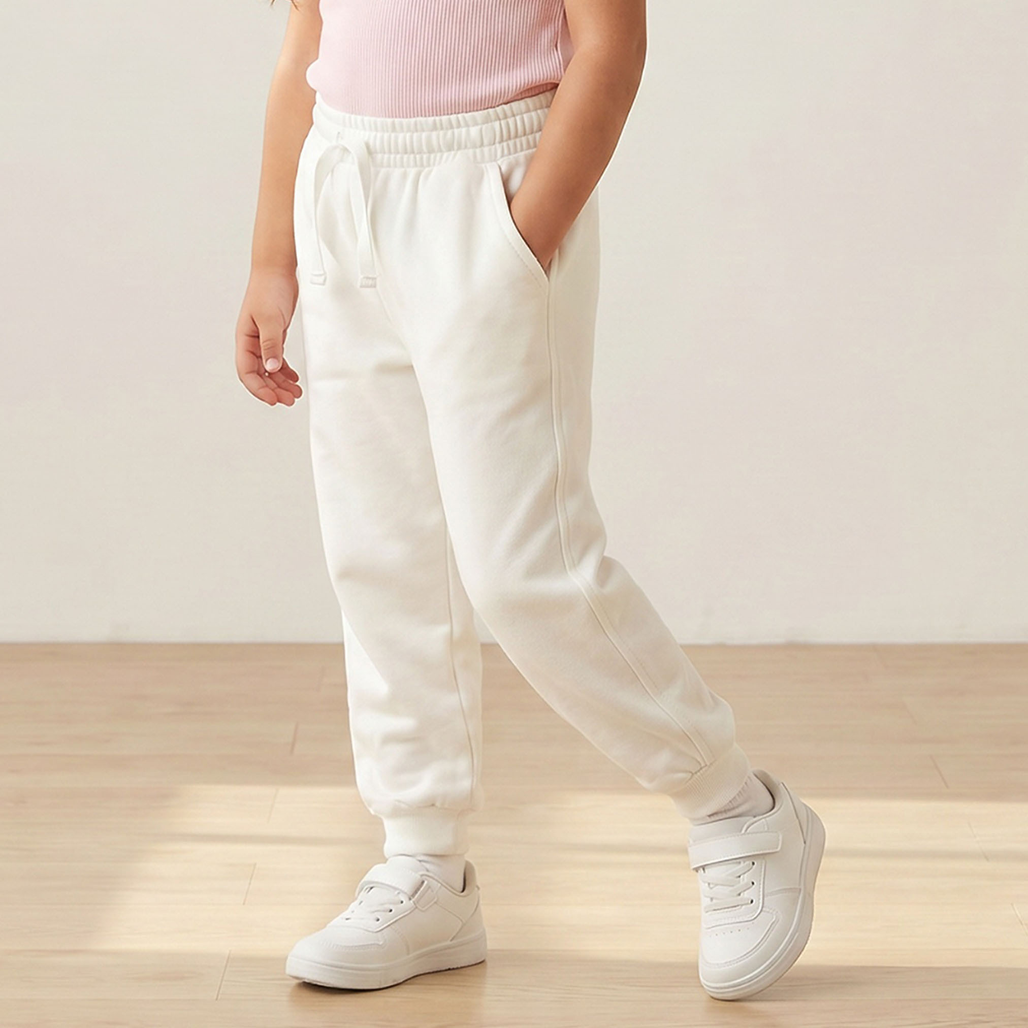 بنطلون رياضي بخصر مطاطي وحبال ضبط مع جيوب من جونيورز-girls-clothing-bottoms-joggersandtrackpants-image-1