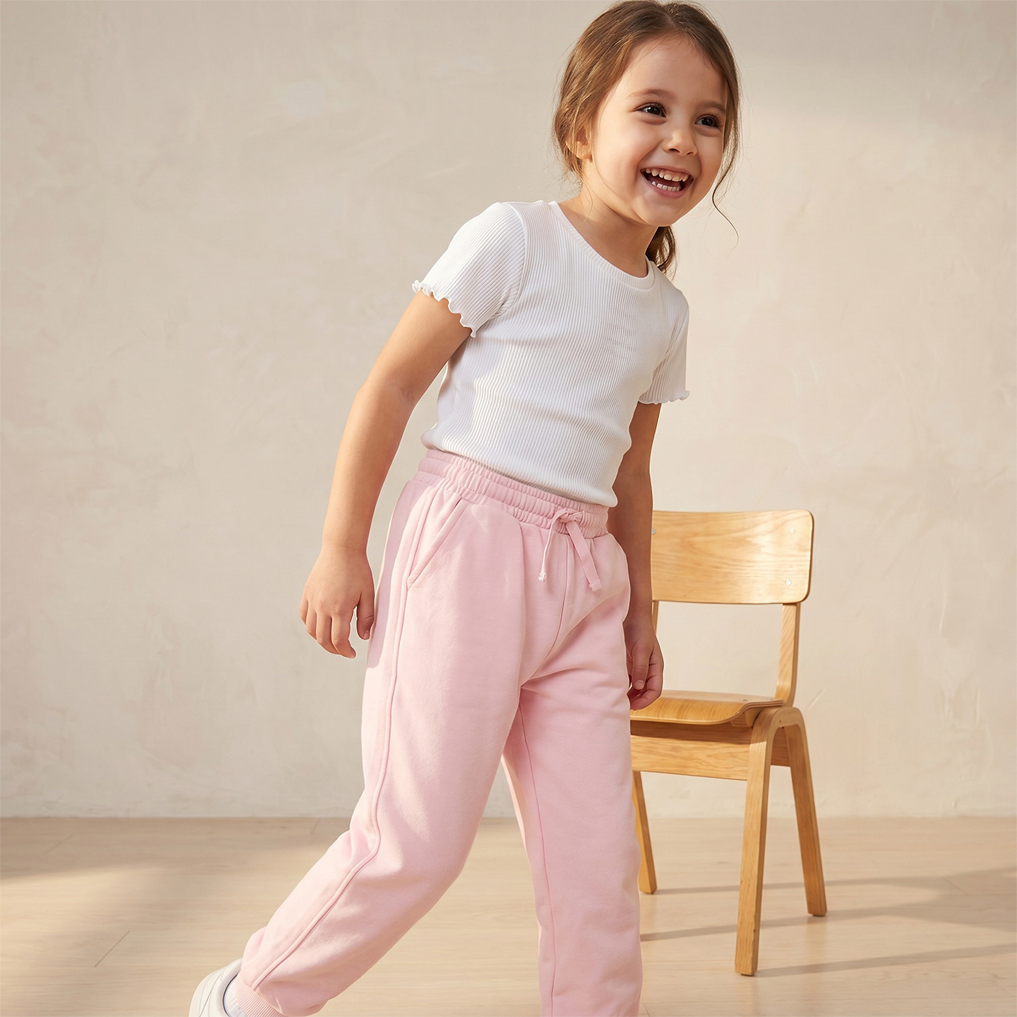 Juniors Elasticated Drawstring Joggers with Pockets-girls-clothing-schoolwear-bottoms-joggers-image-4