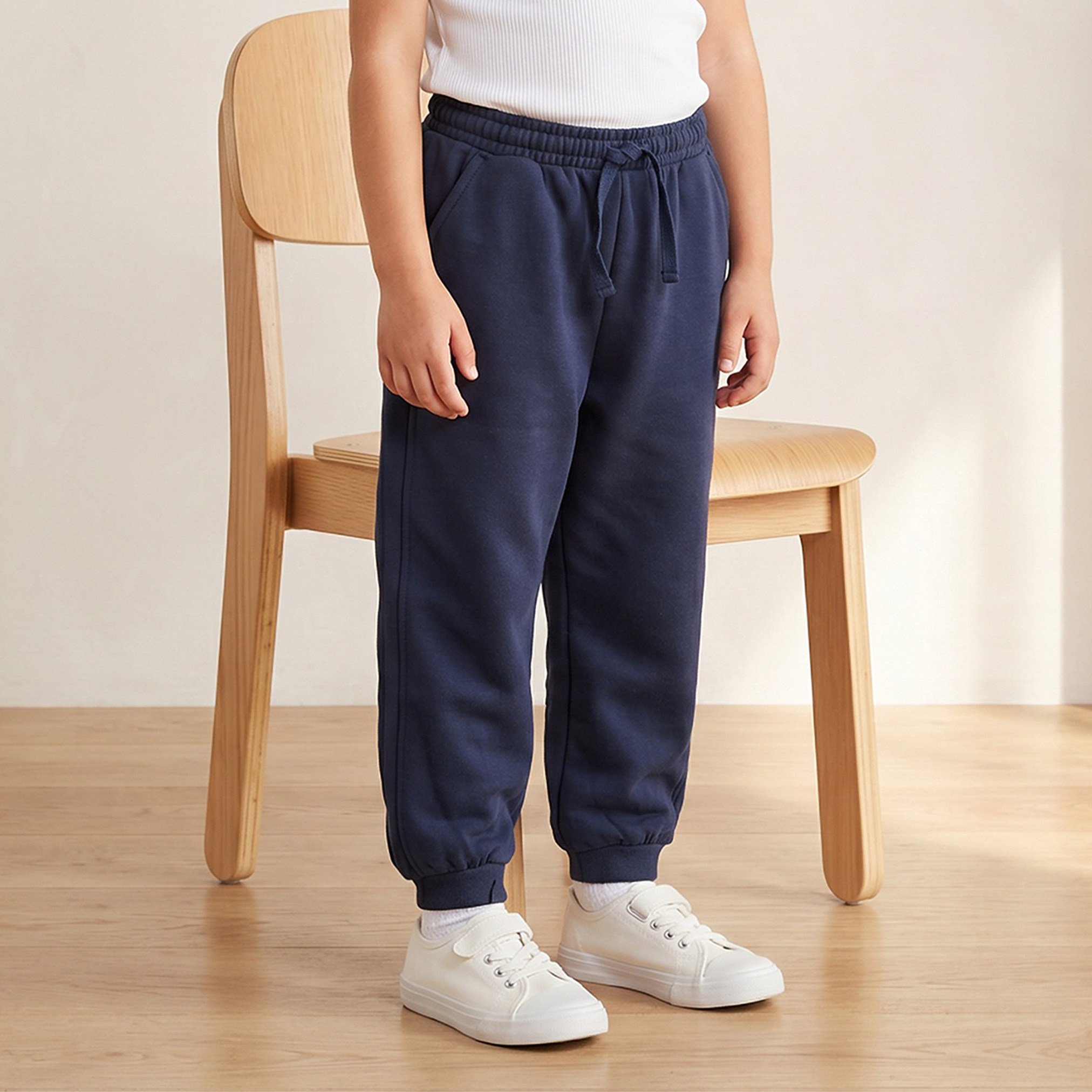 Juniors Elasticated Drawstring Joggers with Pockets-girls-clothing-schoolwear-bottoms-joggers-image-1