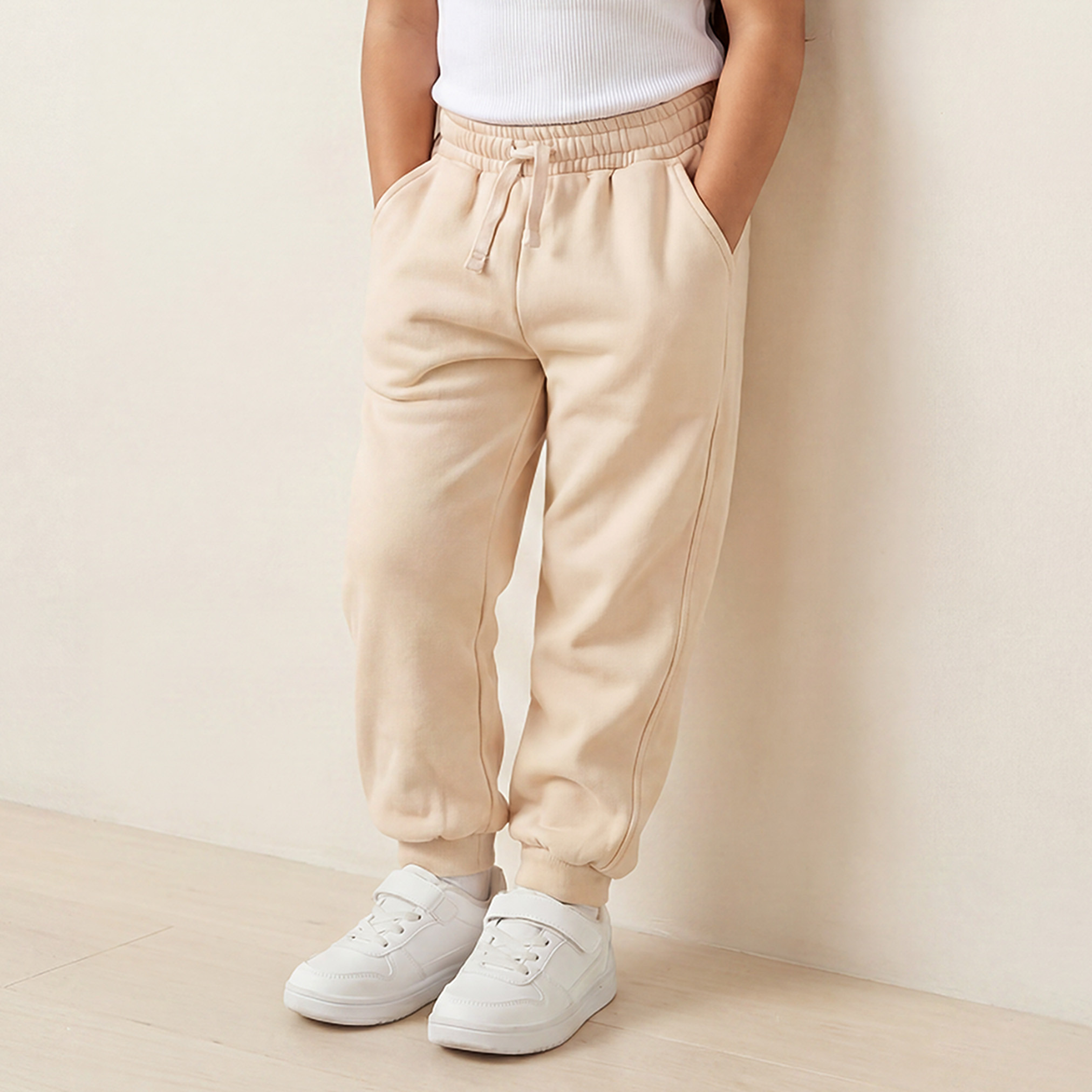 Juniors Elasticated Drawstring Joggers with Pockets-girls-clothing-schoolwear-bottoms-joggers-image-1