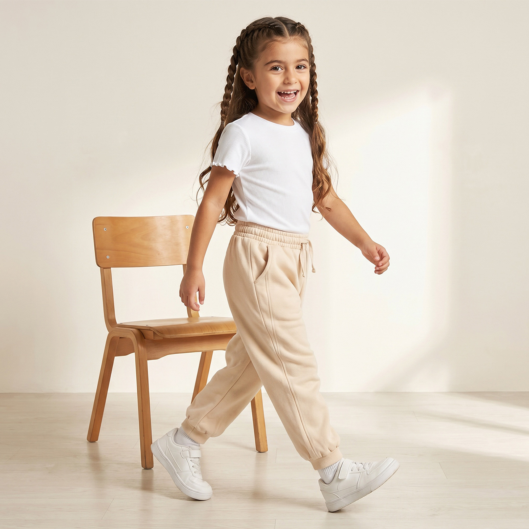 Juniors Elasticated Drawstring Joggers with Pockets-girls-clothing-schoolwear-bottoms-joggers-image-2