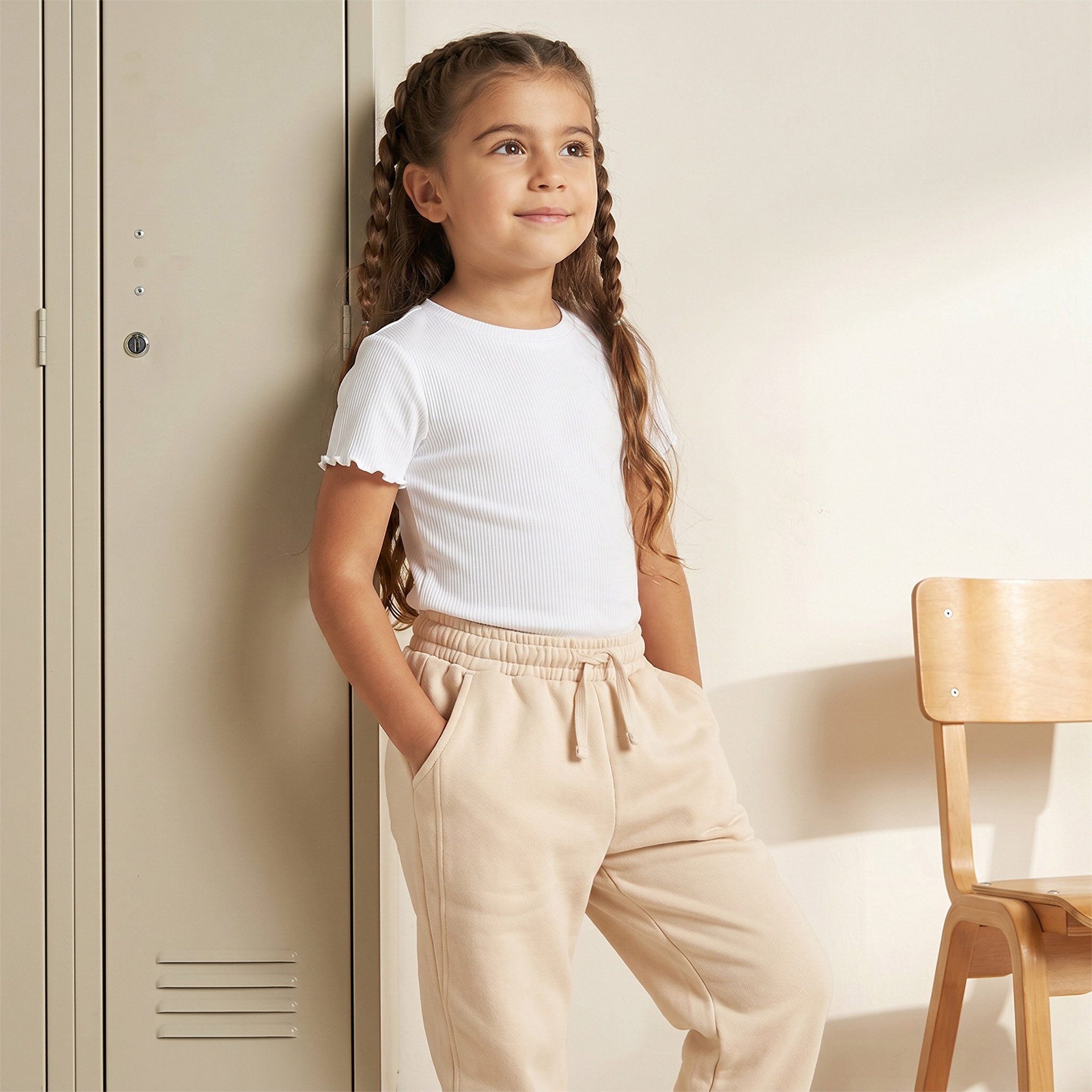 Juniors Elasticated Drawstring Joggers with Pockets-girls-clothing-schoolwear-bottoms-joggers-image-4