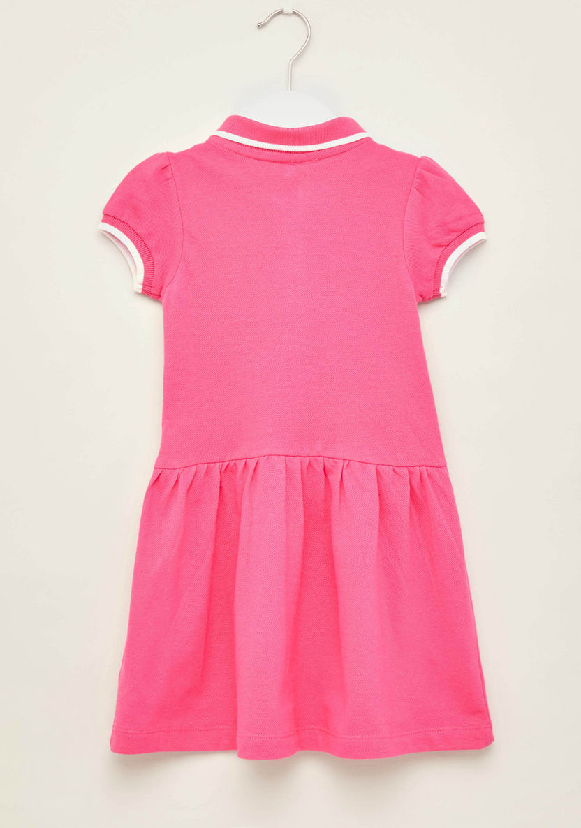 Juniors Solid Dress with Short Sleeves and  Piping Detail-Dresses%2C Gowns and Frocks-image-2