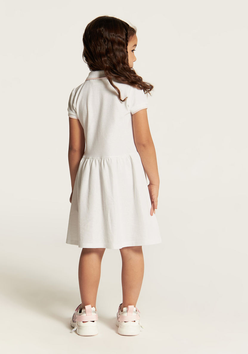 Juniors Solid Dress with Short Sleeves and  Piping Detail-Dresses%2C Gowns and Frocks-image-3