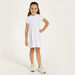 Juniors Solid Polo Dress with Short Sleeves and Button Closure-Dresses%2C Gowns and Frocks-thumbnailMobile-0