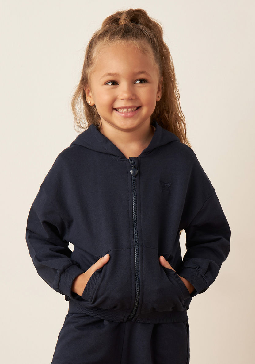Juniors Solid Hoodie with Pockets and Long Sleeves-Sweaters and Cardigans-image-0