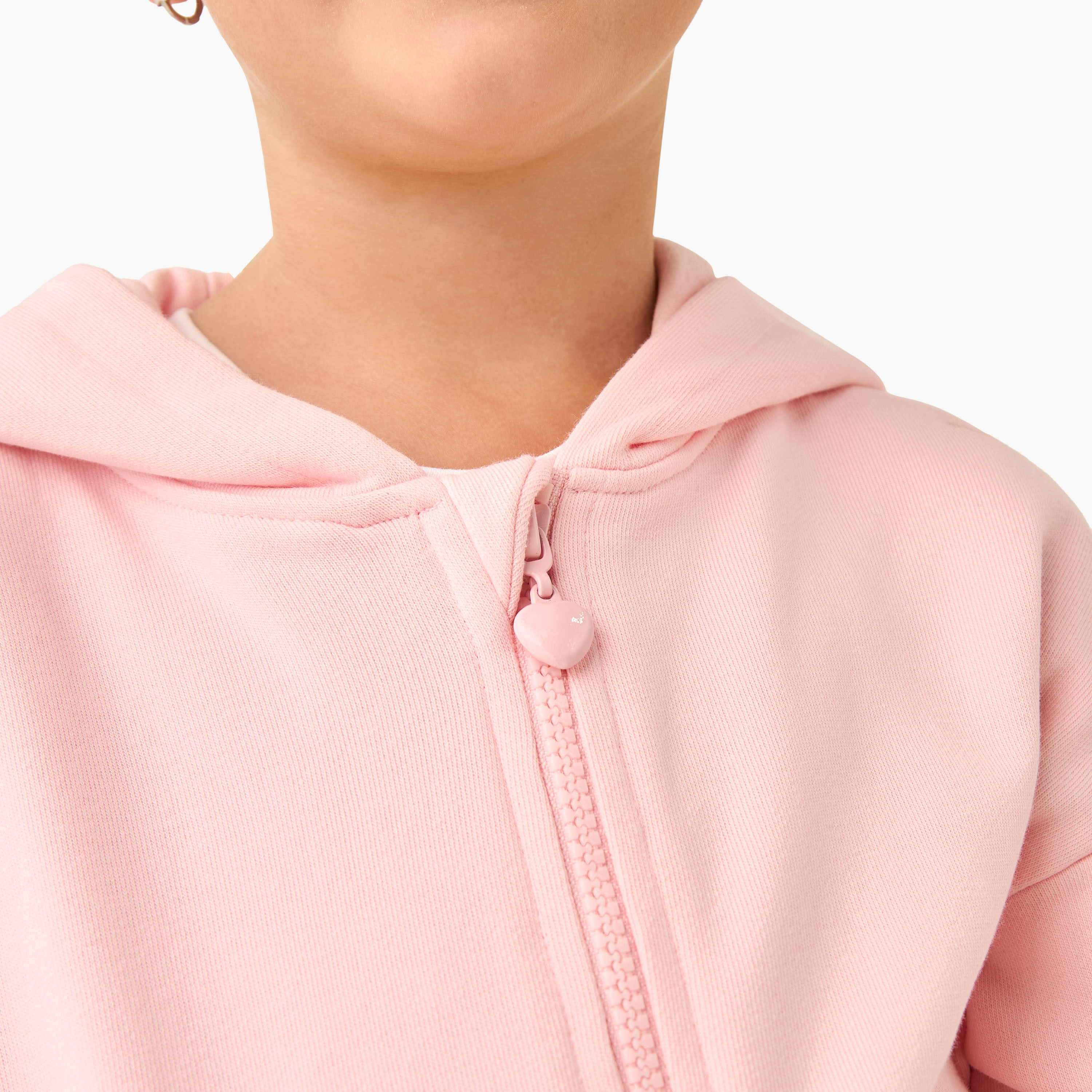 Juniors Solid Zip Through Hoodie with Long Sleeves-baby-girls-clothing-sweatshirts-image-5