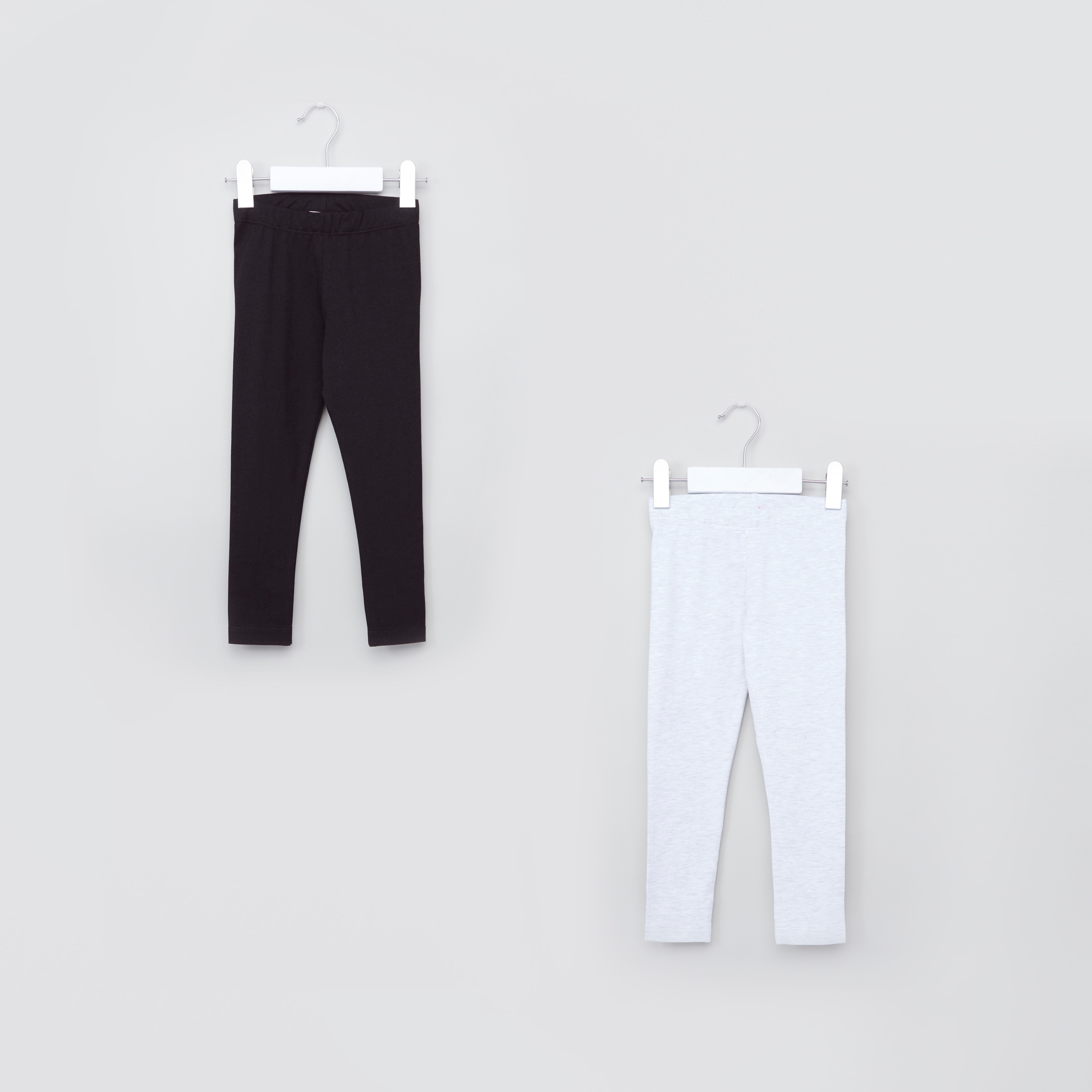 بنطلون ليقنز سادة بخصر مطاطي من جونيورز - طقم من قطعتين-baby-girls-clothing-bottoms-leggings-image-1