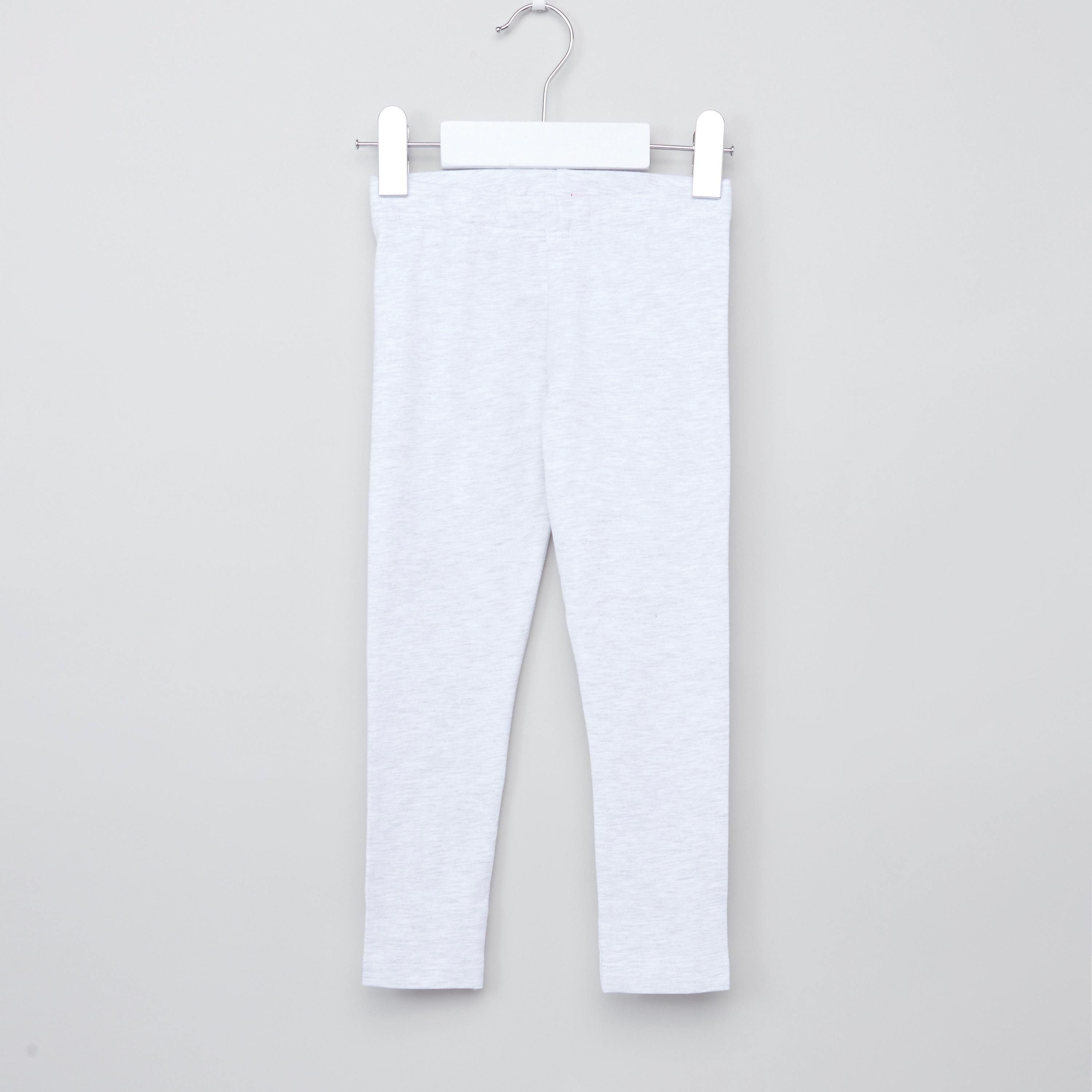 بنطلون ليقنز سادة بخصر مطاطي من جونيورز - طقم من قطعتين-baby-girls-clothing-bottoms-leggings-image-2
