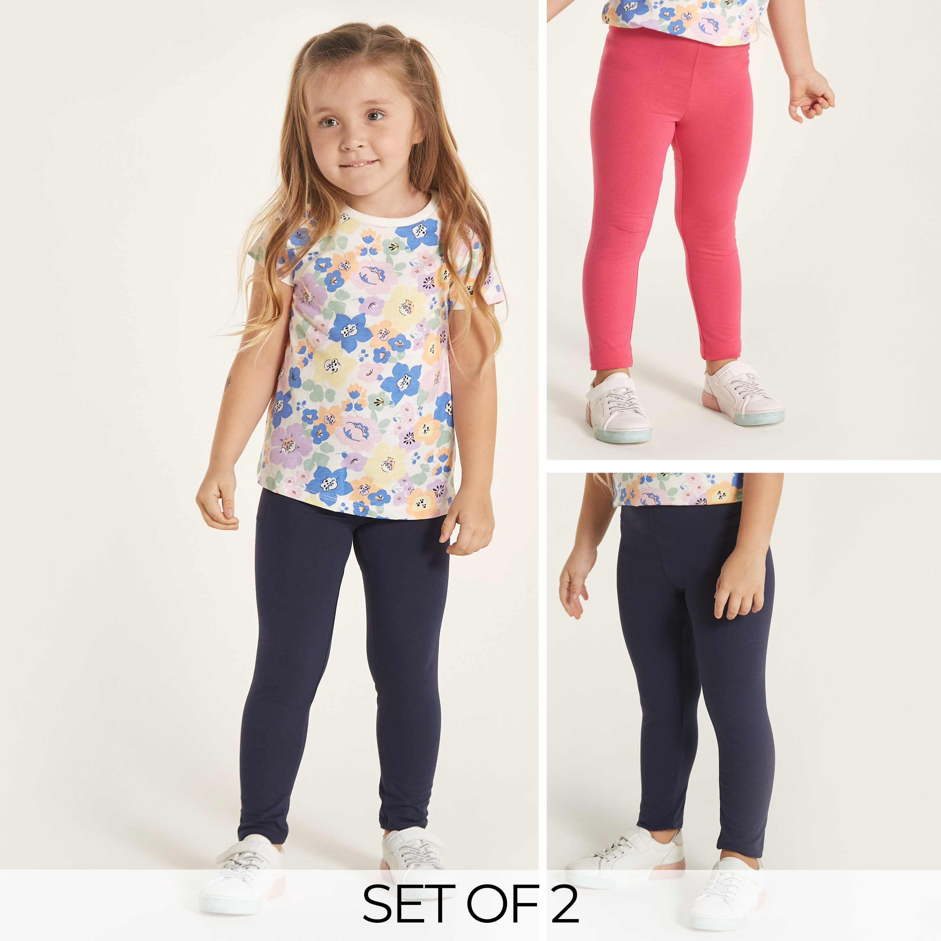 Buy Juniors Plain Leggings with Elasticised Waistband Set of 2 Online Mothercare Bahrain